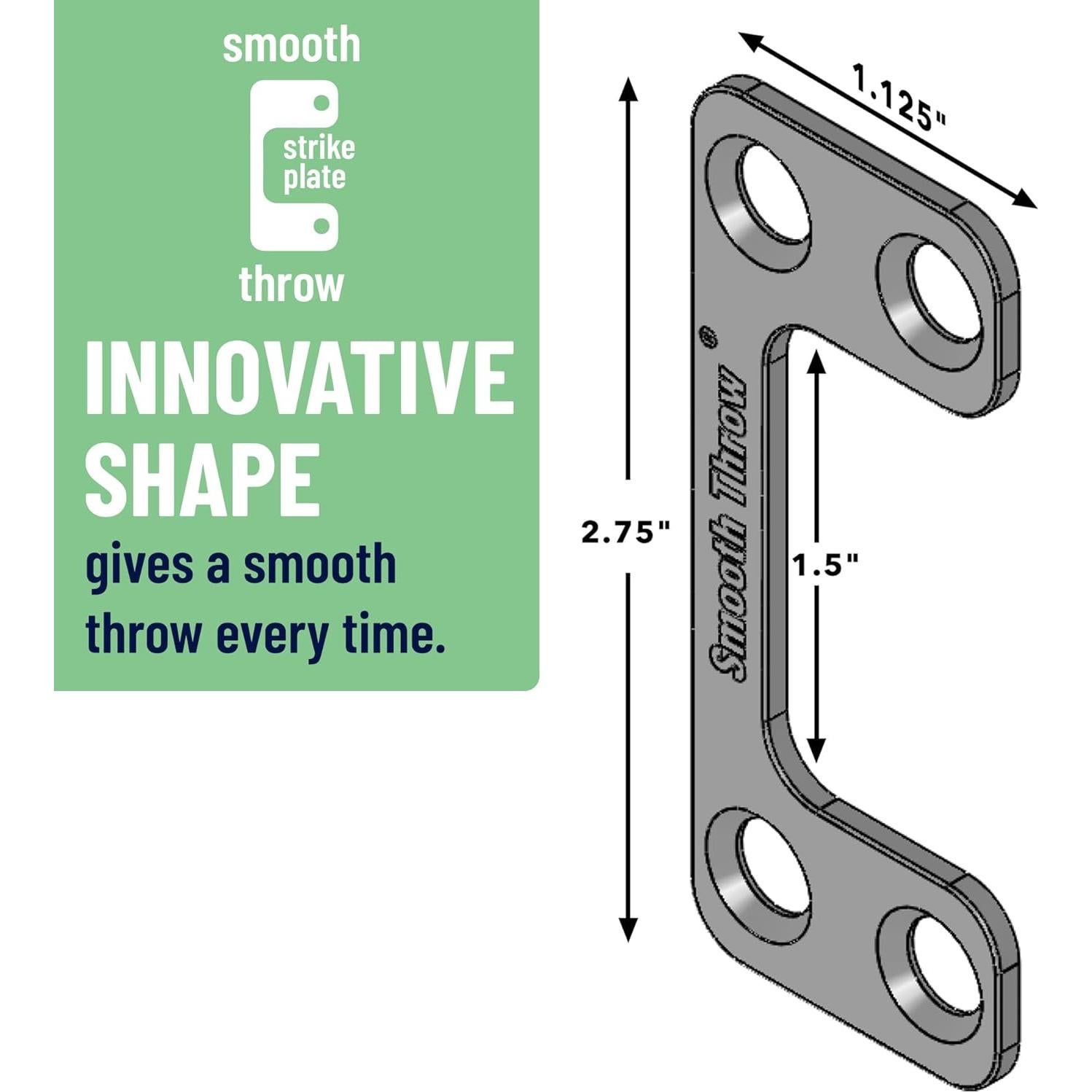 Placa de Strike Ajustable Smooth Throw para Cerraduras - 2.86x6.99cm