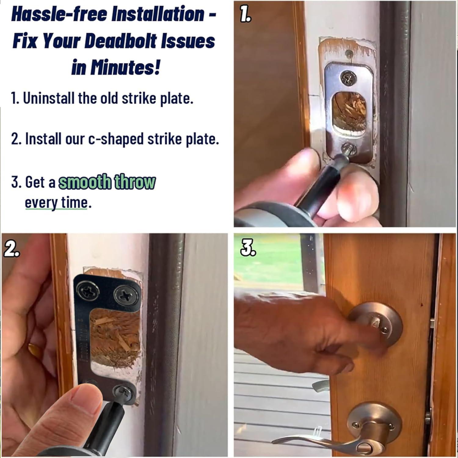 Placa de Strike Ajustable Smooth Throw para Cerraduras - 2.86x6.99cm