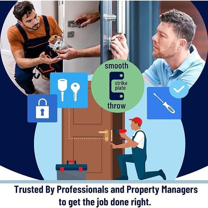 Placa de Strike Ajustable Smooth Throw para Cerraduras - 2.86x6.99cm