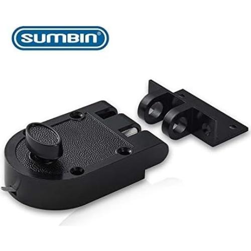 Cerradura de Pestillo SUMBIN con Llave Negra Cilindro Simple