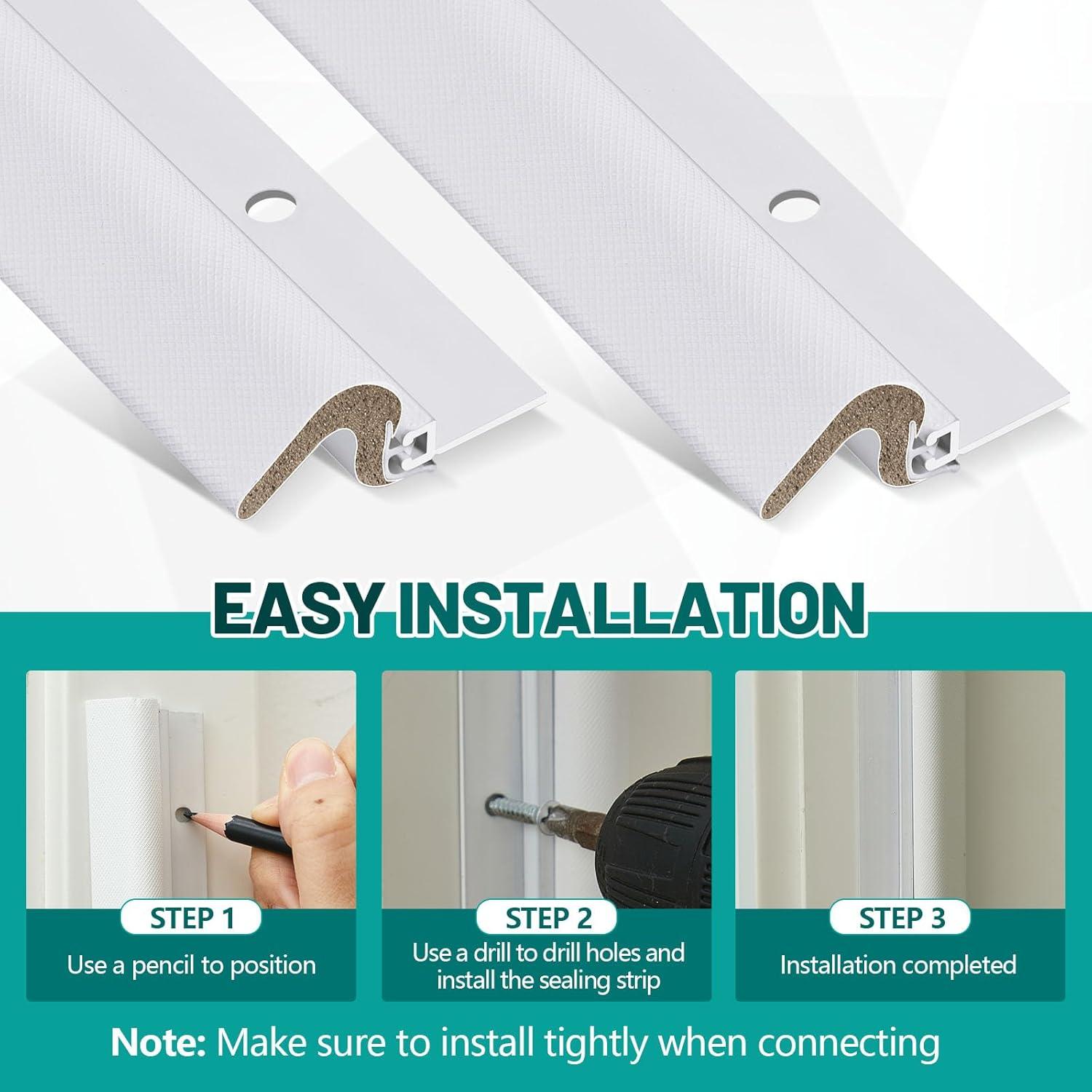 Burlete para Puerta Yuntau 107 cm y 91 cm Aluminio y Espuma