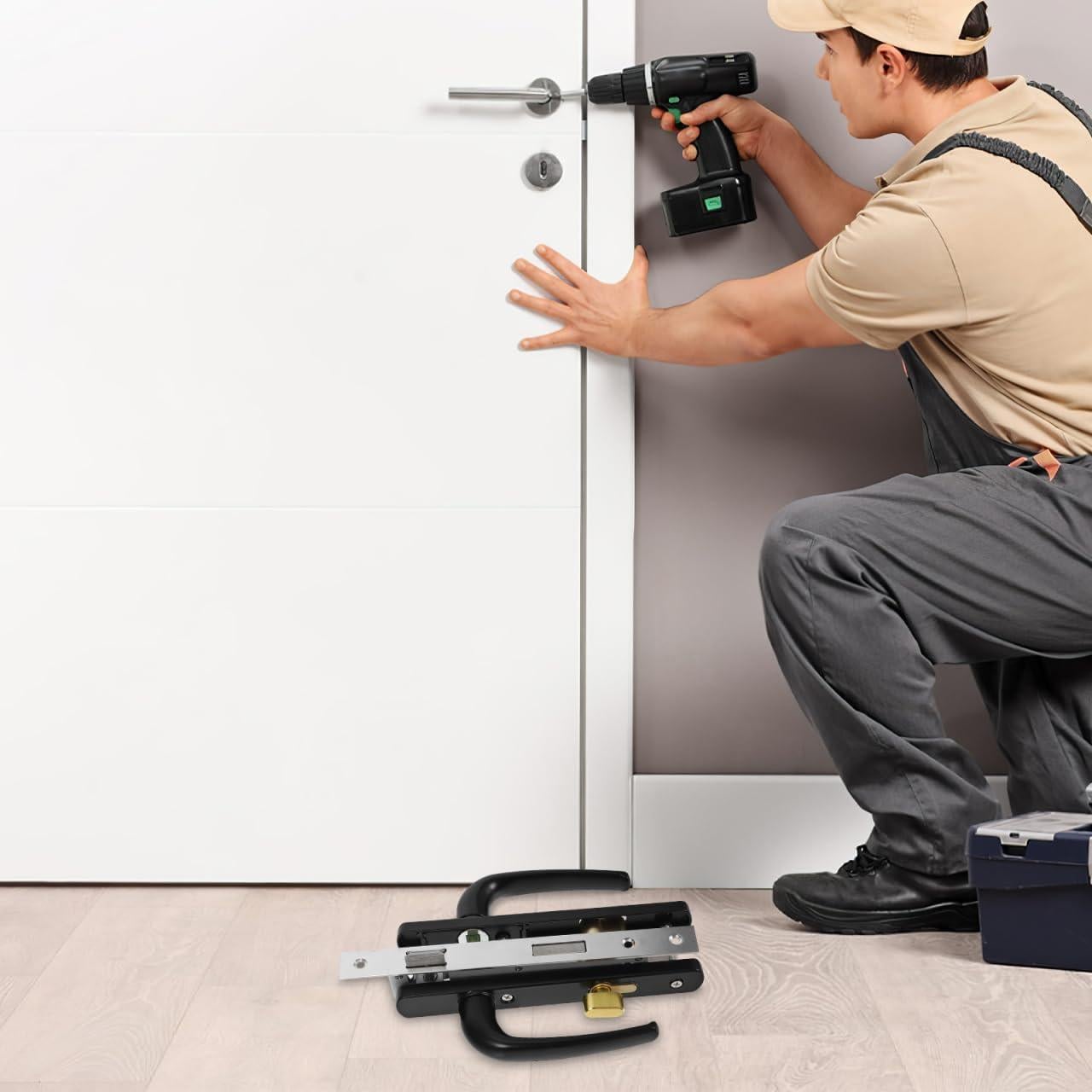 Mango de Puerta Negro LALAFINA para Puerta de Tormenta