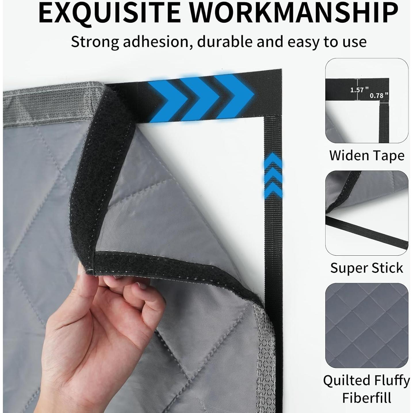 Cortina Magnética Aislante Térmica Iduontis 91x213 cm Negra