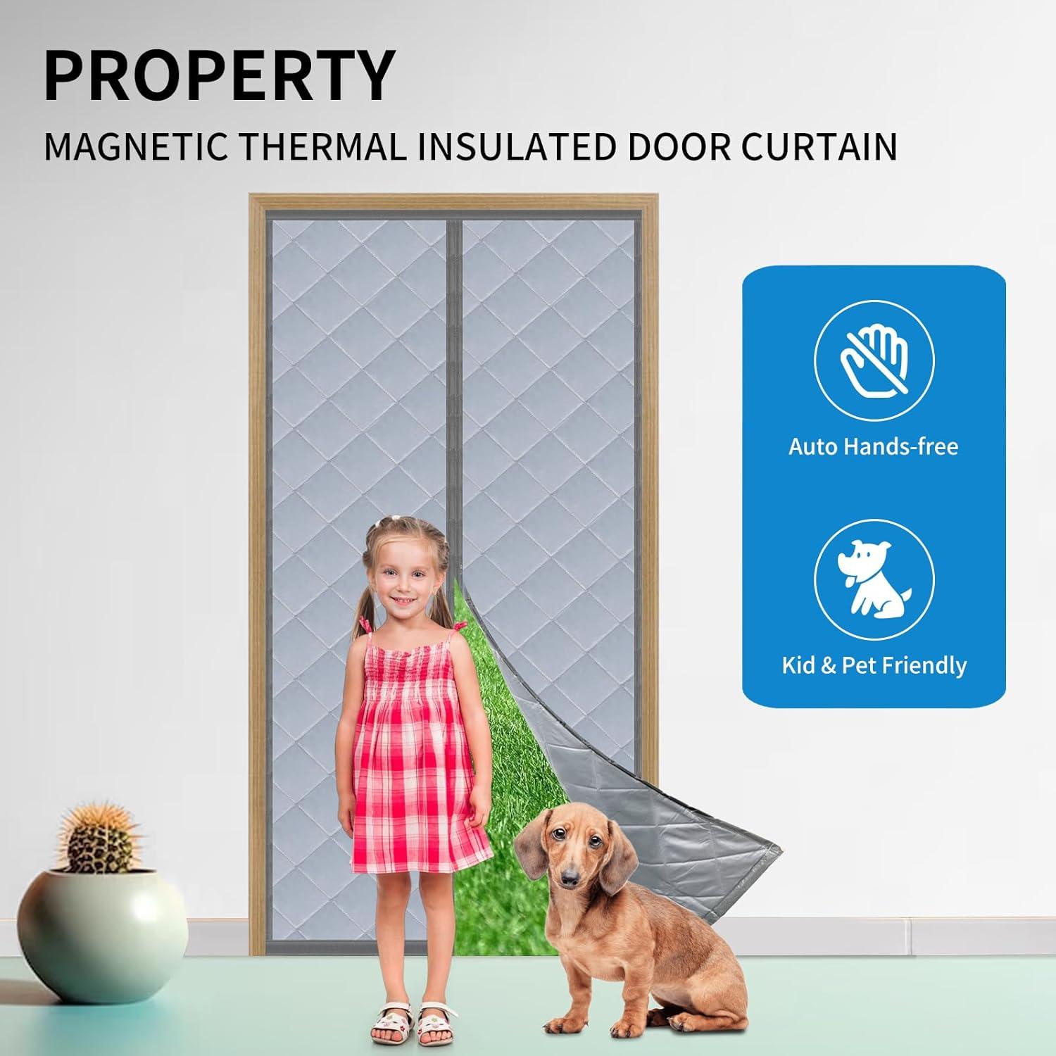 Cortina Magnética Aislante Térmica Iduontis 91x213 cm Negra