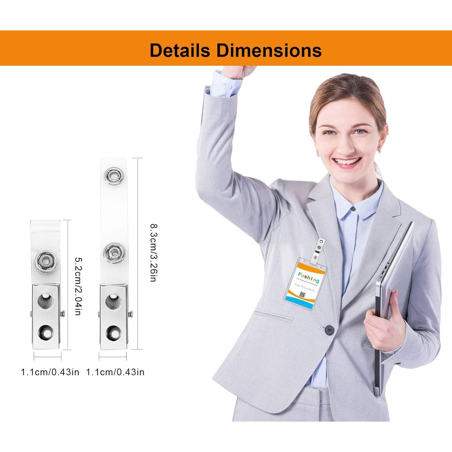 Clips de Metal Fushing 150 Pcs para Insignias y Tarjetas