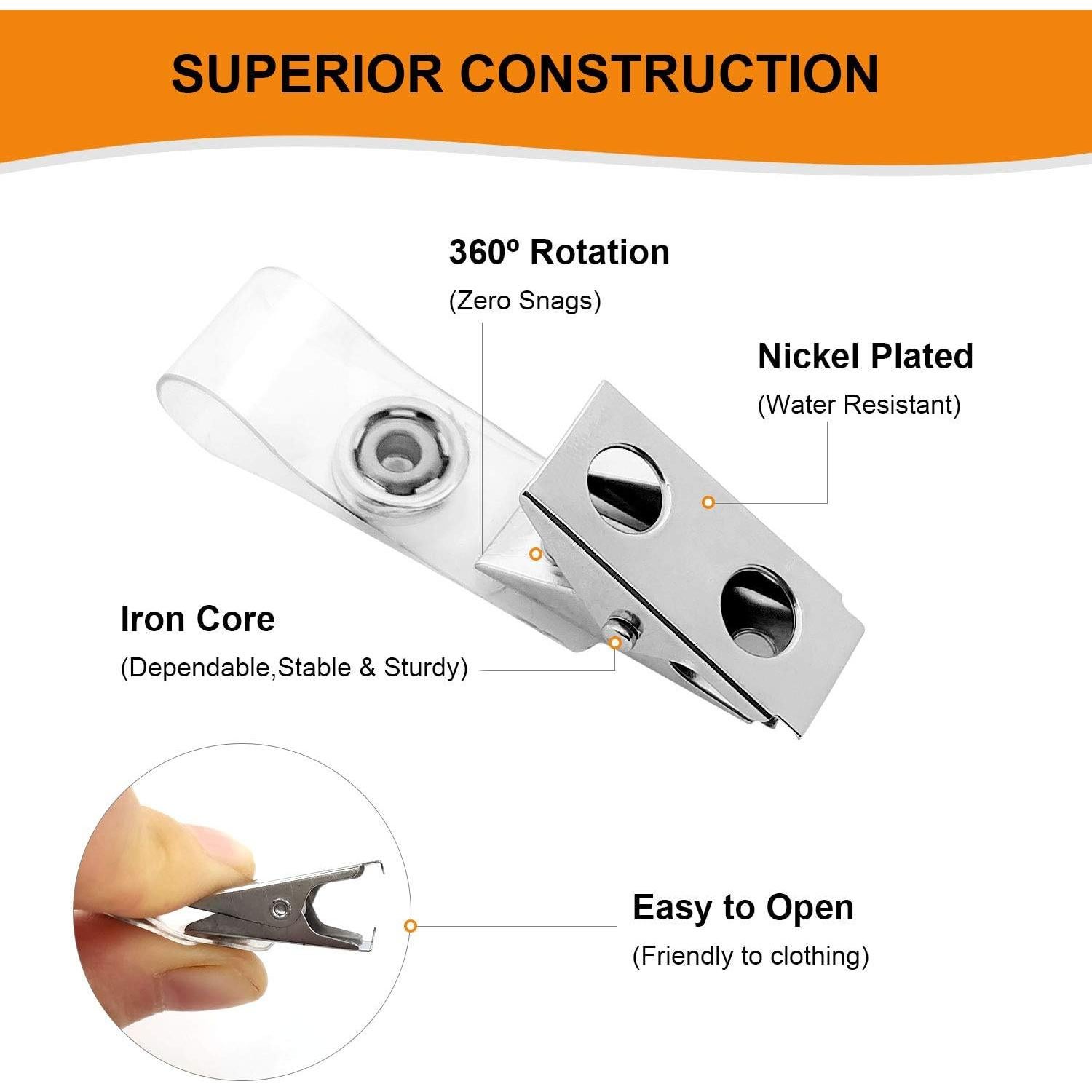 Clips de Metal Fushing 150 Pcs para Insignias y Tarjetas