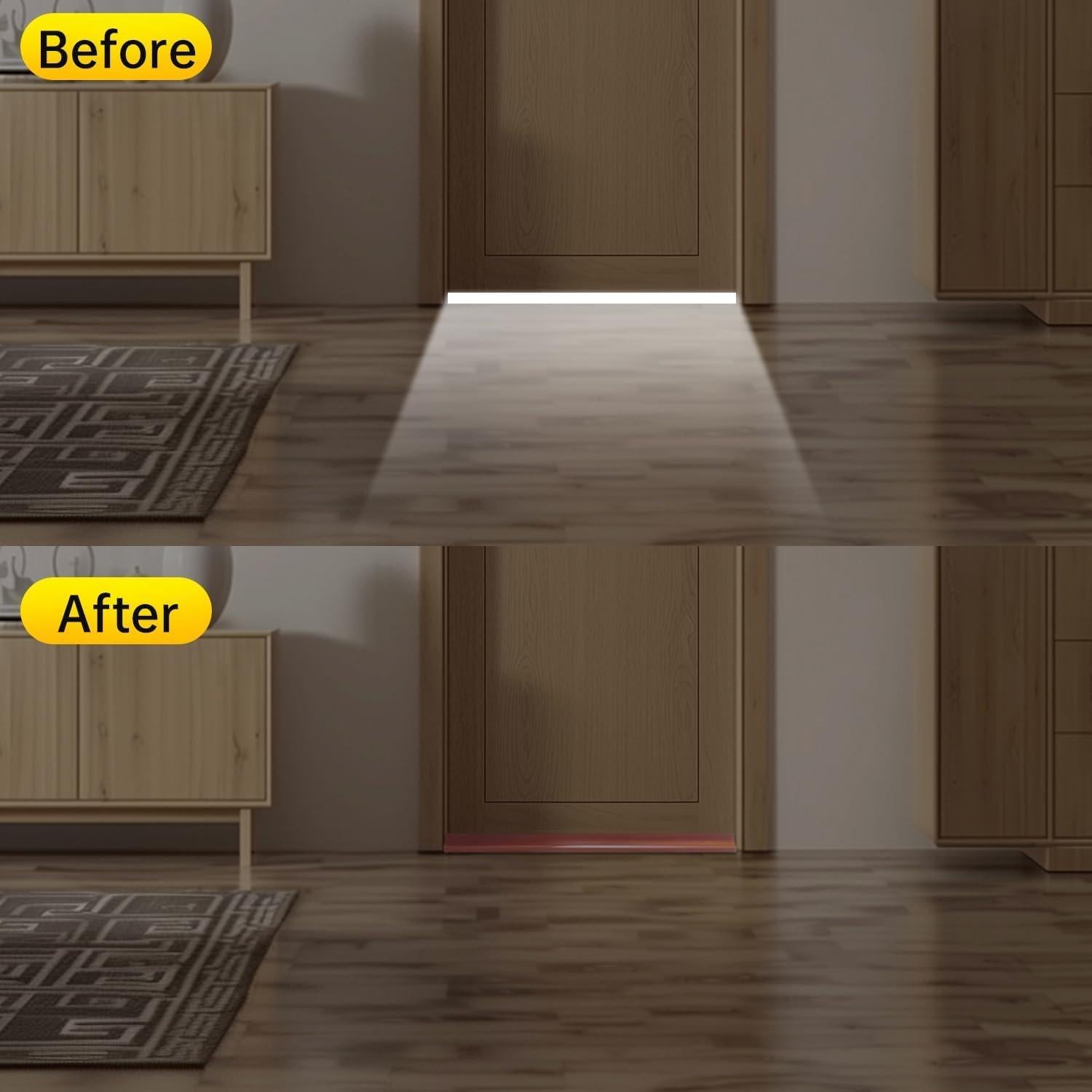 Sello Inferior de Puerta PVC Szkoo 100 cm Marrón - 2 Piezas