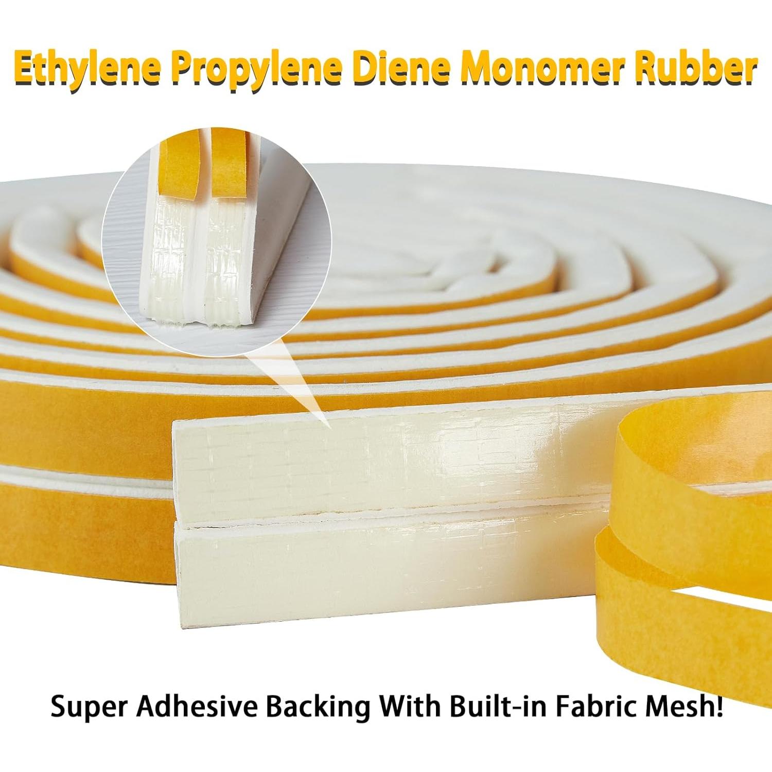 Sello de Aislamiento QDiShi 6m Blanco EPDM para Puertas y Ventanas