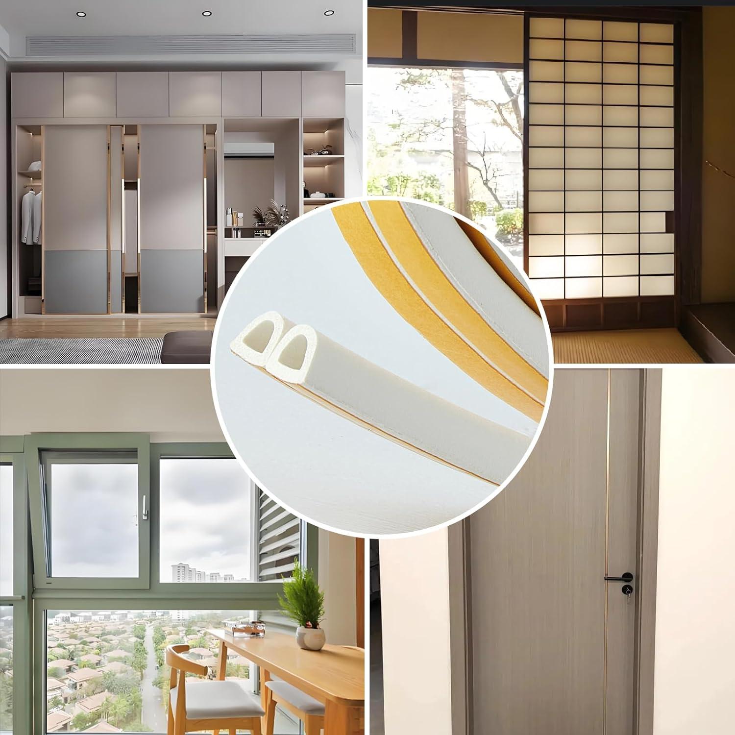 Sello de Aislamiento QDiShi 6m Blanco EPDM para Puertas y Ventanas