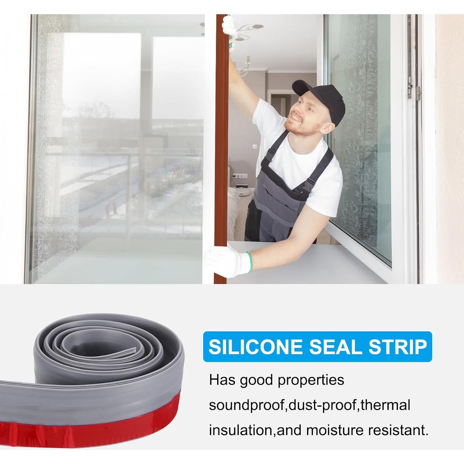 Tira de Sellado de Silicona PATIKIL 1M Gris 2 Piezas 5cm