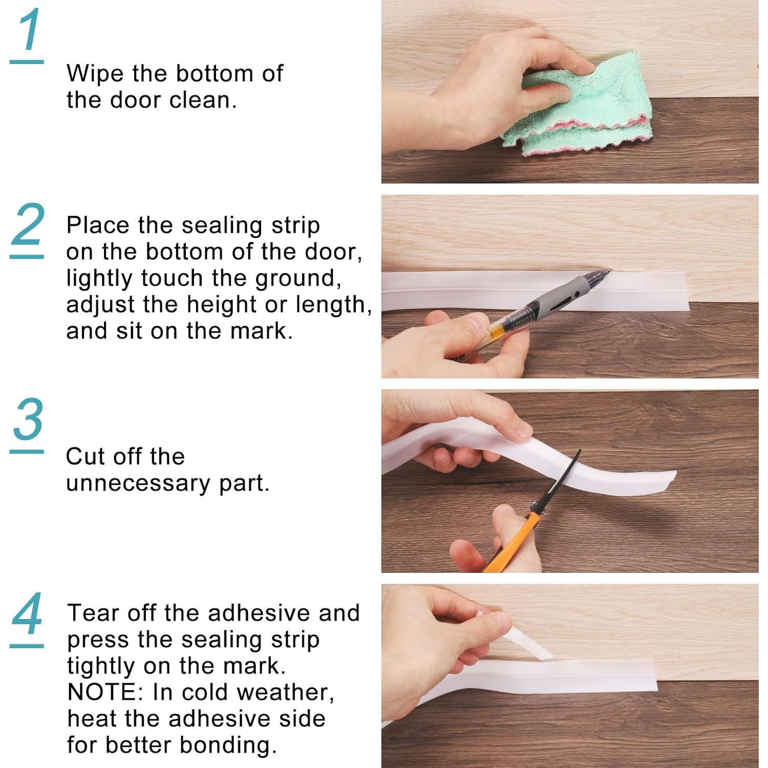 Tapón para Corrientes de Aire uxcell 800cm x 25mm Blanco