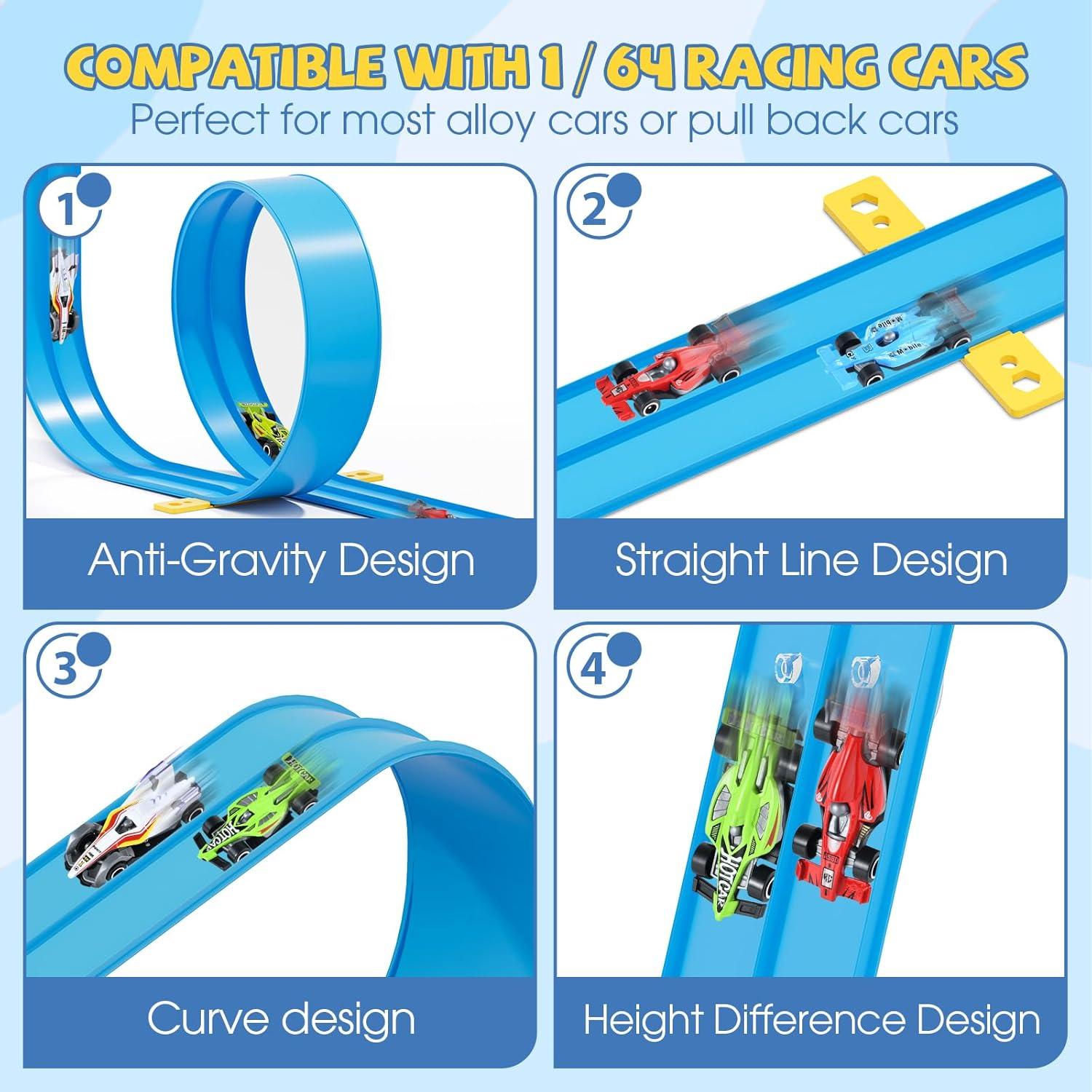 Pista de Carreras Flexible 4.57 m Tlsmyjlwj Azul para Hot Wheels