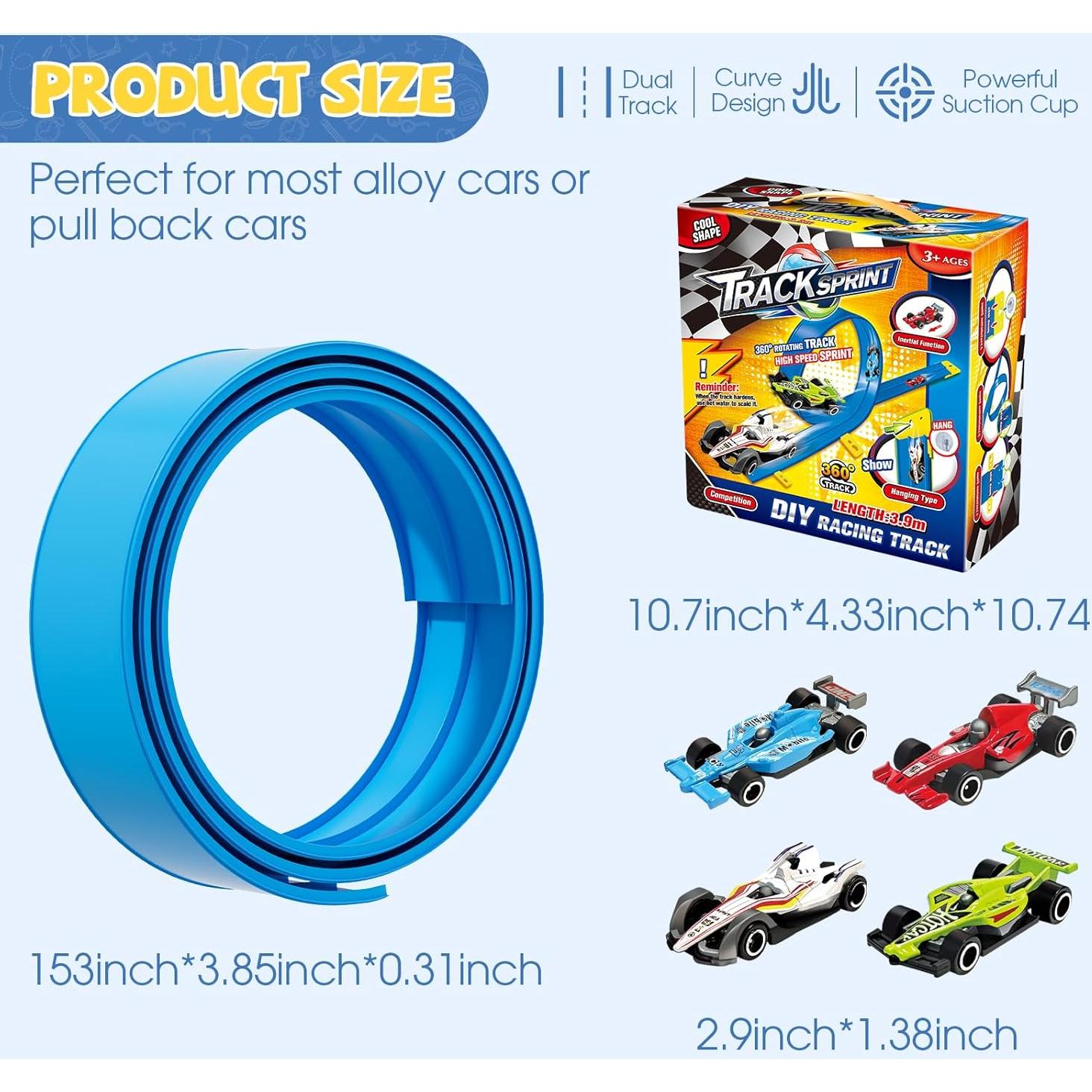 Pista de Carreras Flexible 4.57 m Tlsmyjlwj Azul para Hot Wheels
