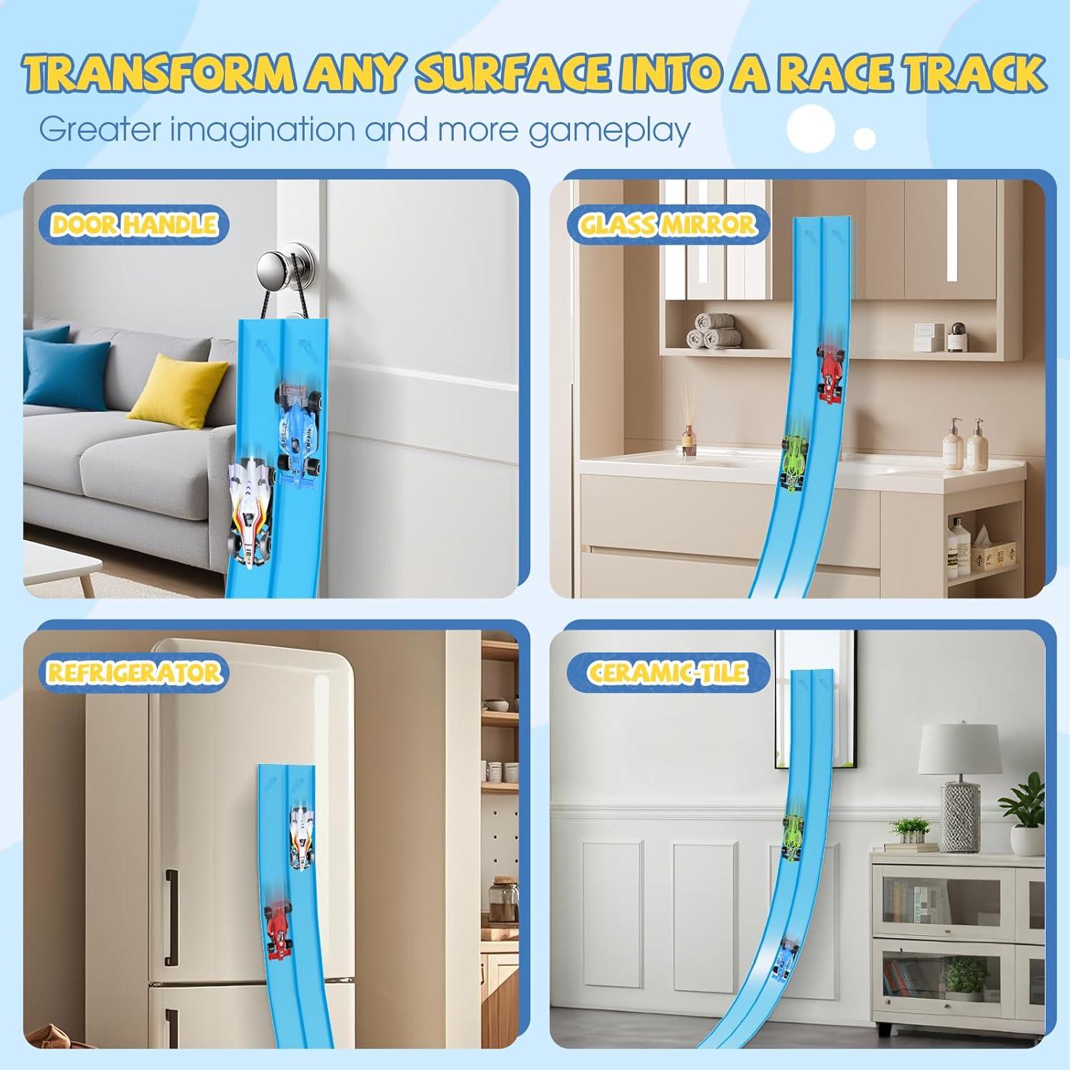 Pista de Carreras Flexible 4.57 m Tlsmyjlwj Azul para Hot Wheels