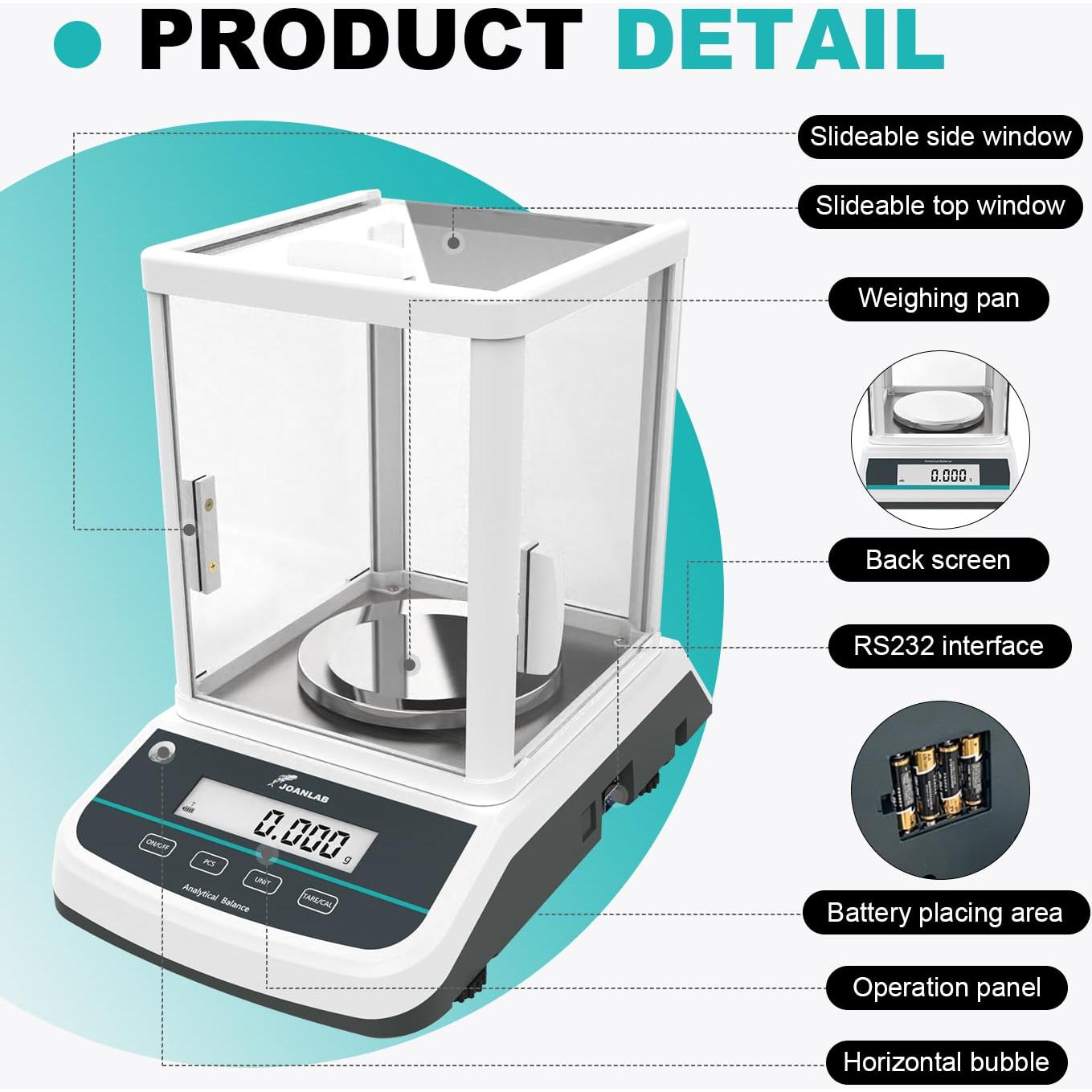 Balanza Analítica JOANLAB FA3003S 300g x 1mg Digital