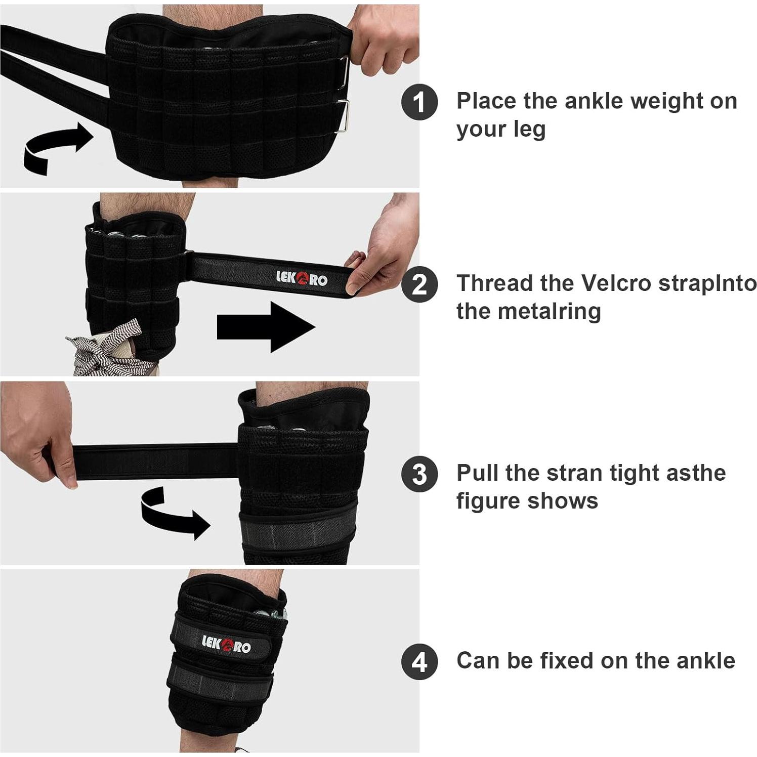 Pesas Ajustables para Tobillo y Muñeca LEKÄRO 4.99 kg