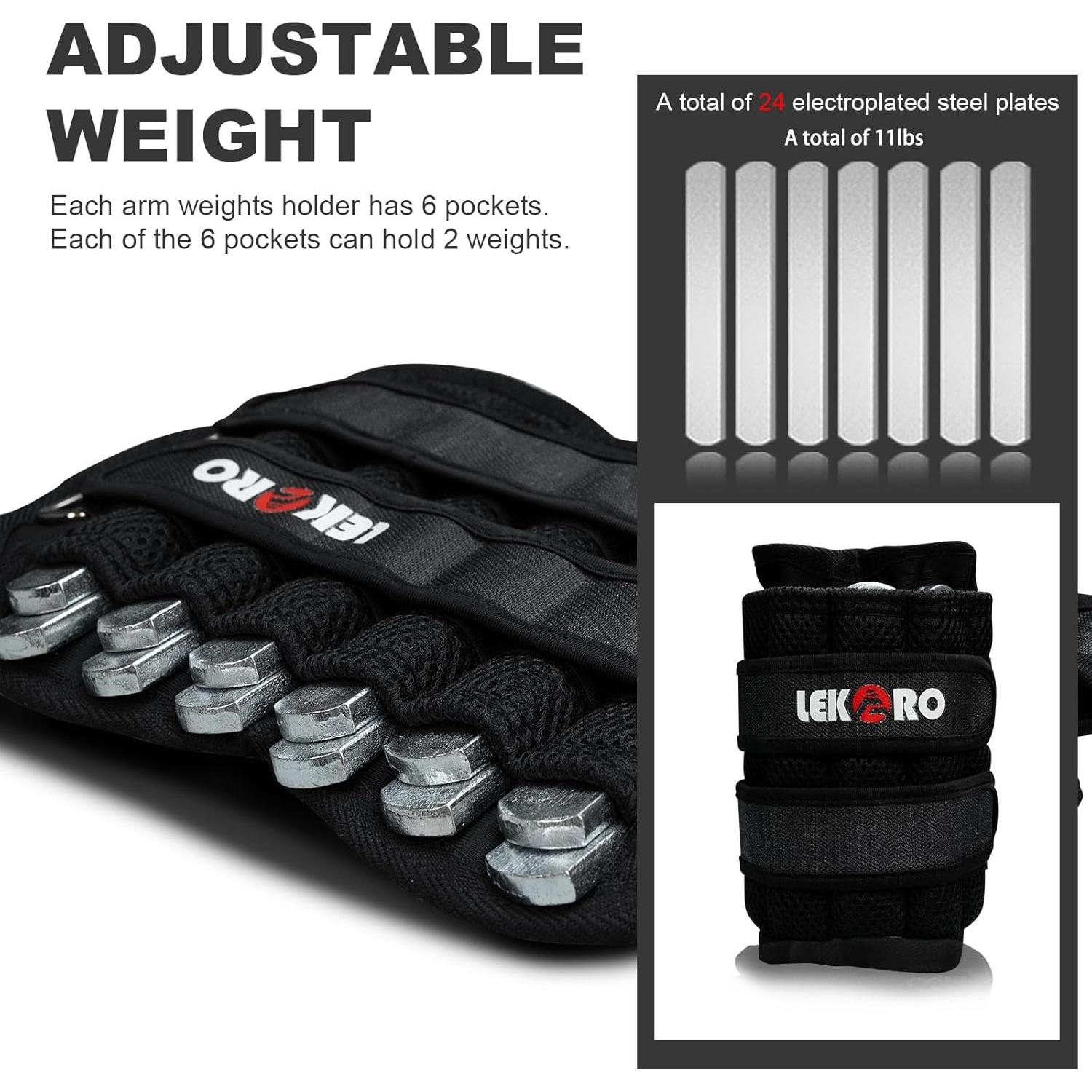 Pesas Ajustables para Tobillo y Muñeca LEKÄRO 4.99 kg