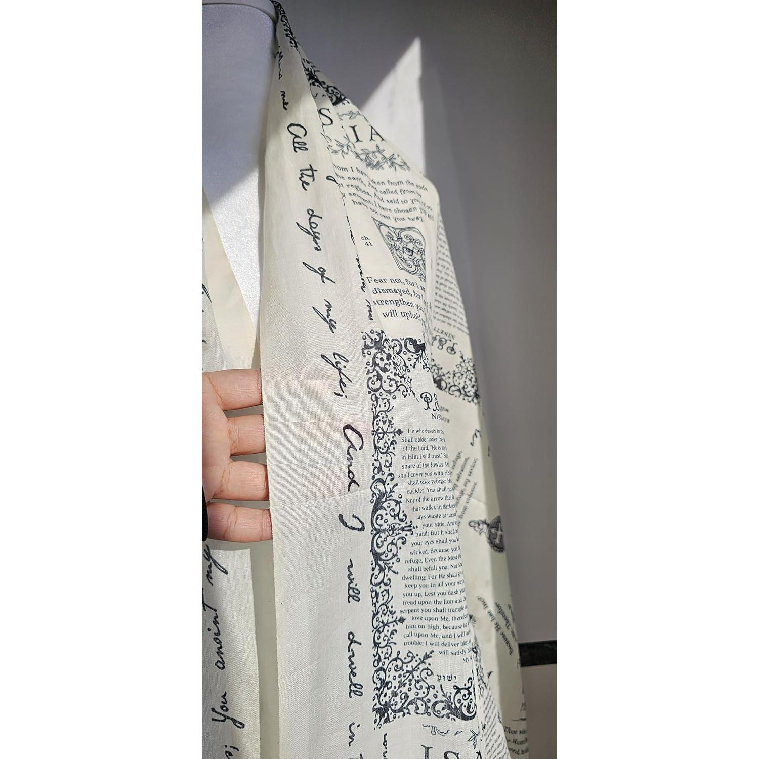 Chal de Oración Cristiano 100% Algodón 71x178 cm con Versículos