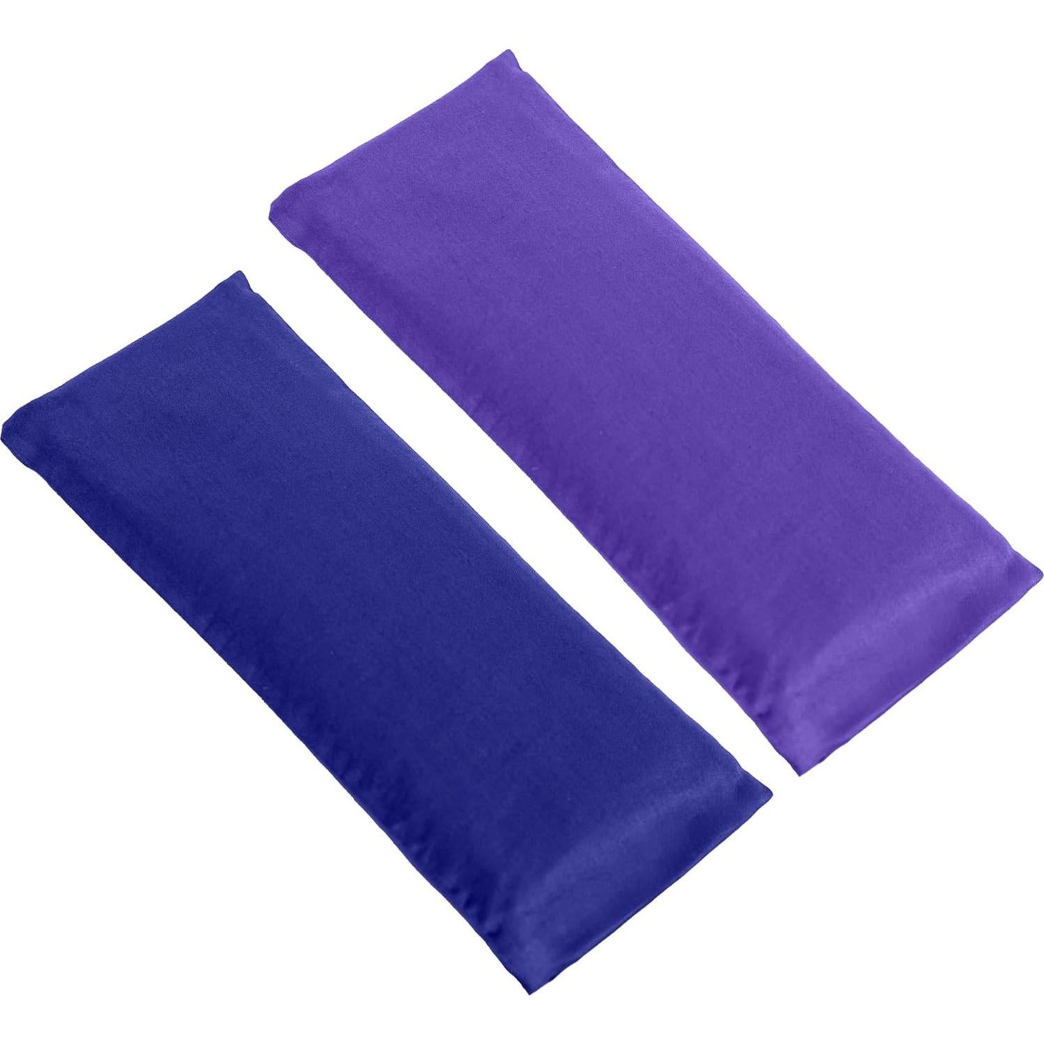 Cojines para Ojos de Satén 4 Piezas - Semillas de Lino - Relajación