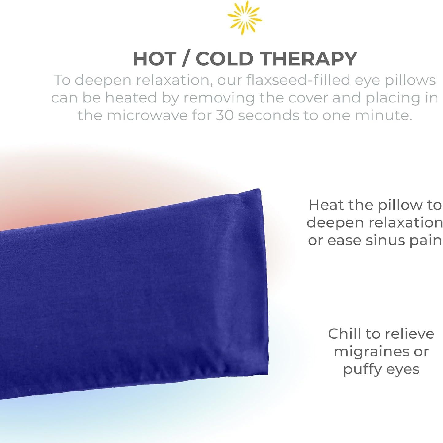 Cojines para Ojos de Satén 4 Piezas - Semillas de Lino - Relajación