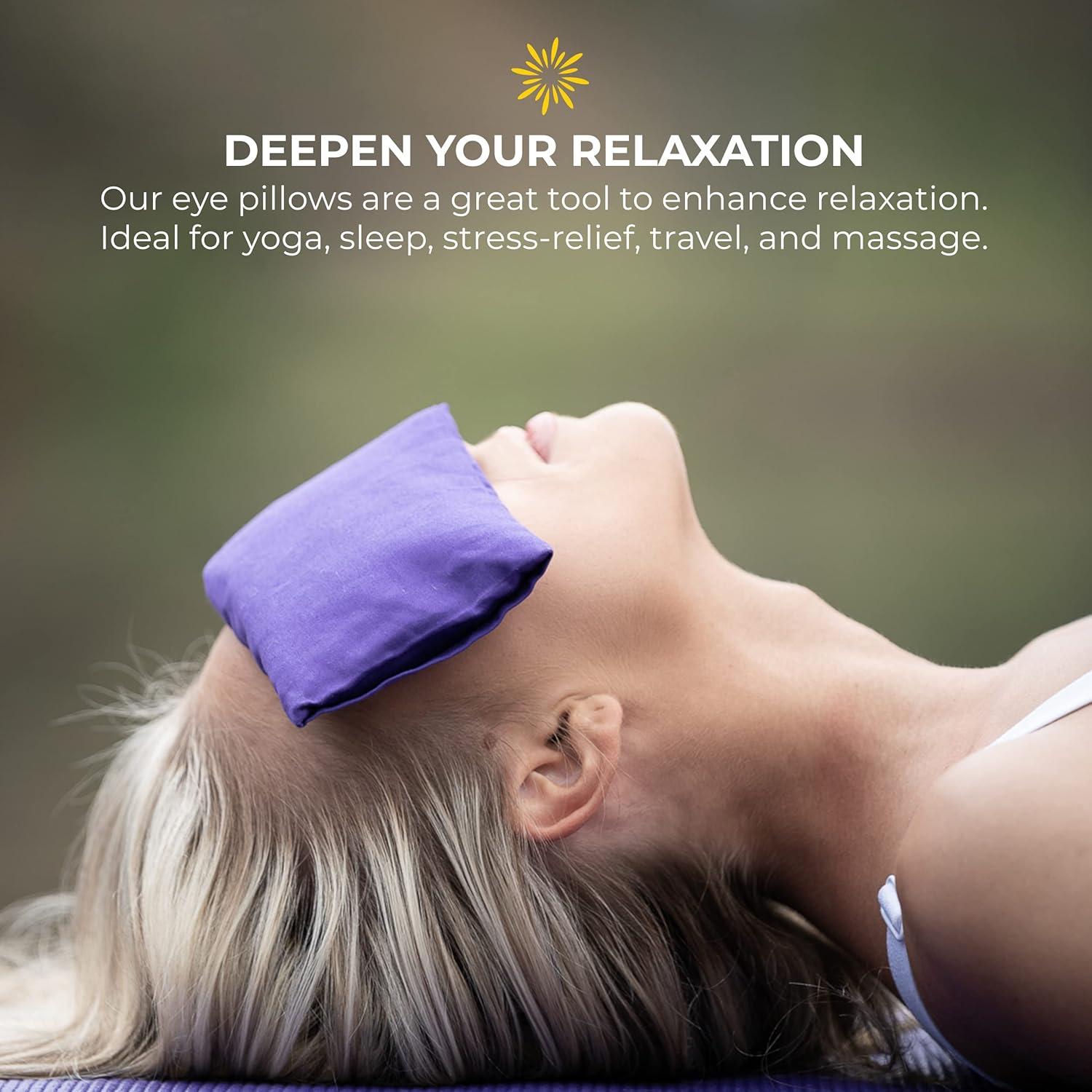 Cojines para Ojos de Satén 4 Piezas - Semillas de Lino - Relajación