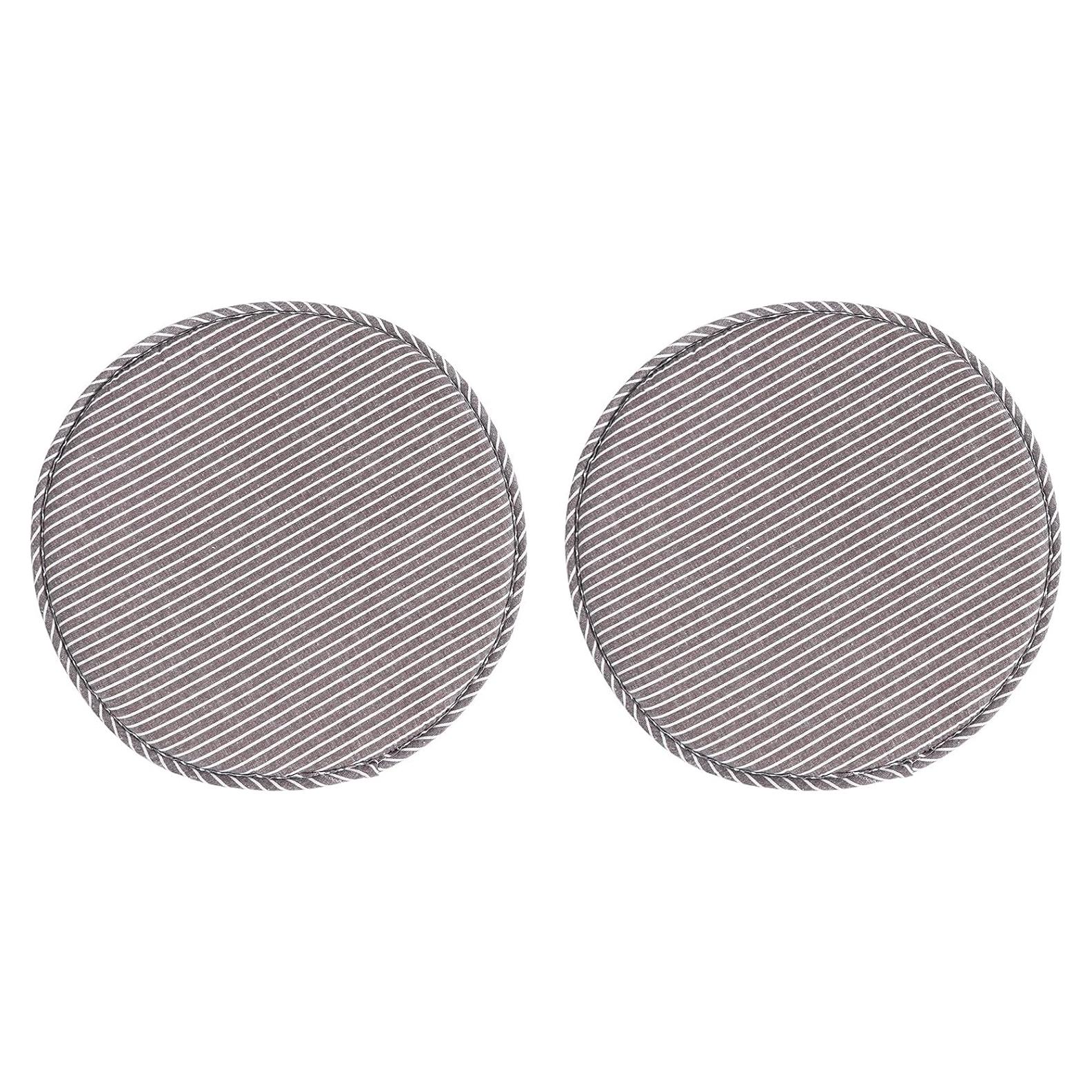 Cojines Redondos Antideslizantes Tiita 33 cm Rayas Grises - 2 Unidades