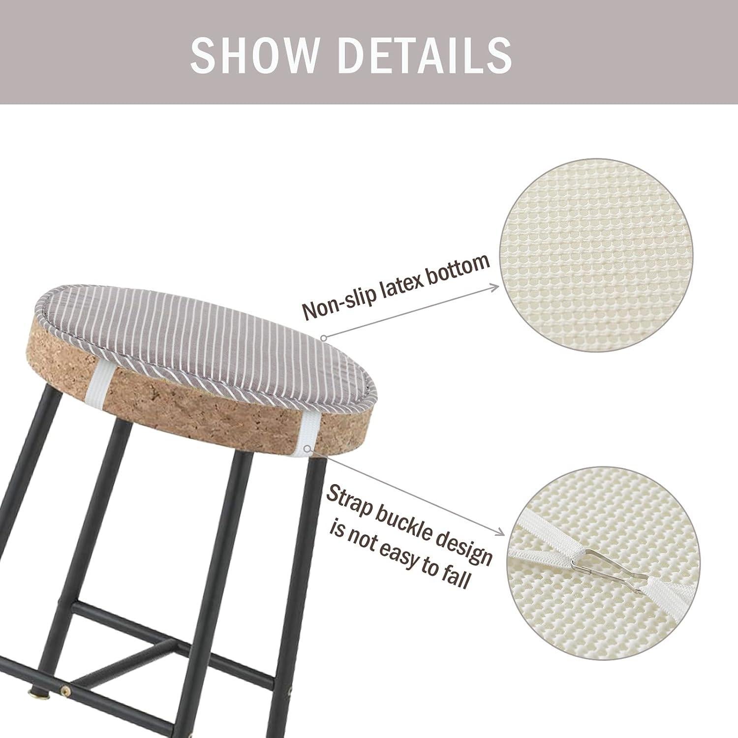 Cojines Redondos Antideslizantes Tiita 33 cm Rayas Grises - 2 Unidades