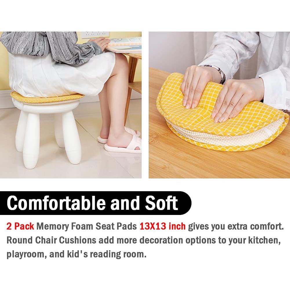 Cojines Redondos Antideslizantes Tiita 33 cm Rayas Grises - 2 Unidades