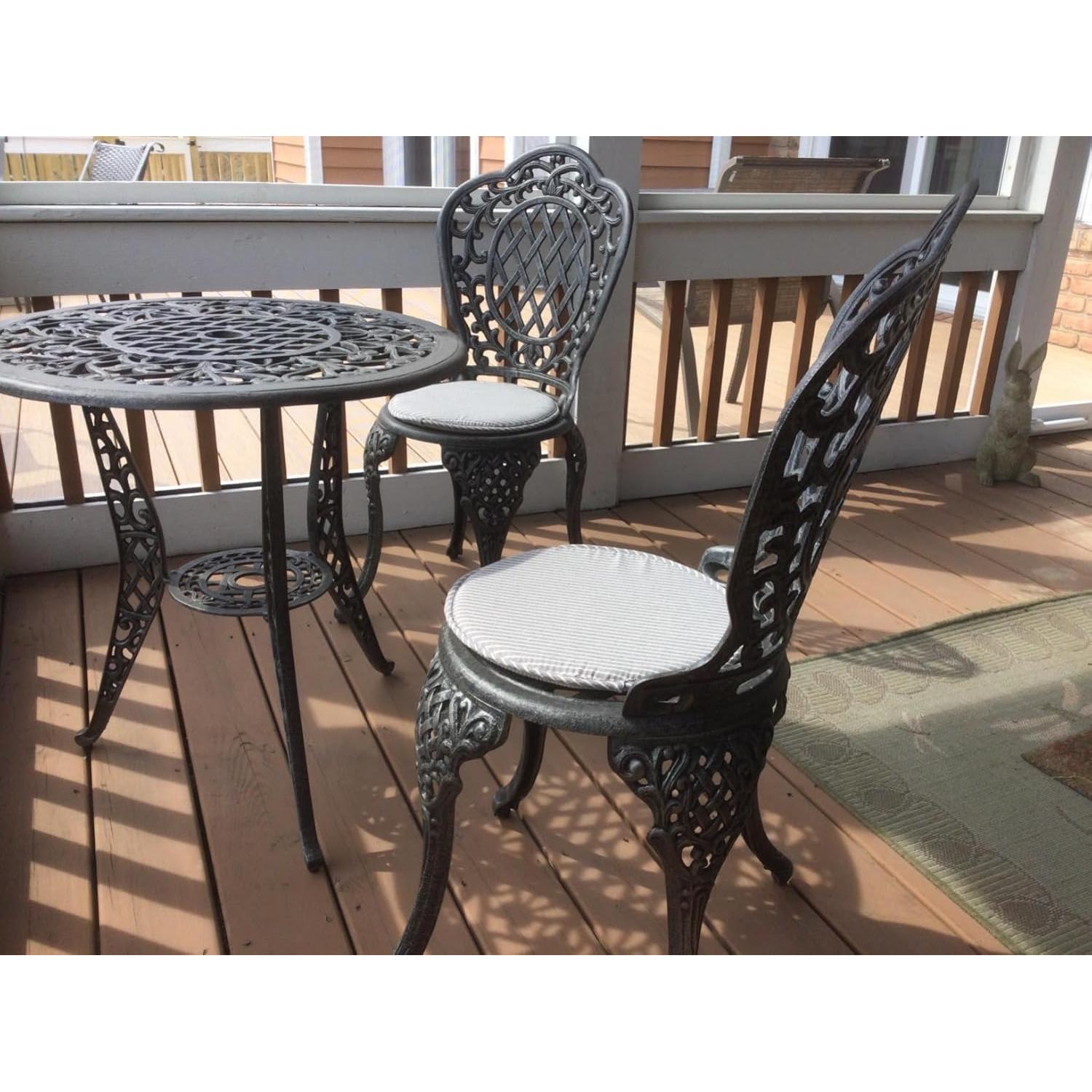 Cojines Redondos Antideslizantes Tiita 33 cm Rayas Azules - Paquete de 4