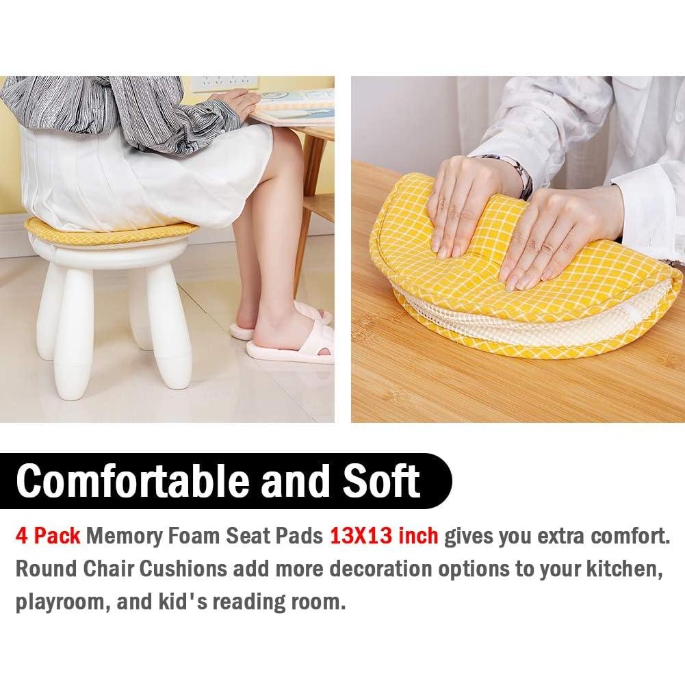 Cojines Redondos Antideslizantes Tiita 33 cm Rayas Azules - Paquete de 4