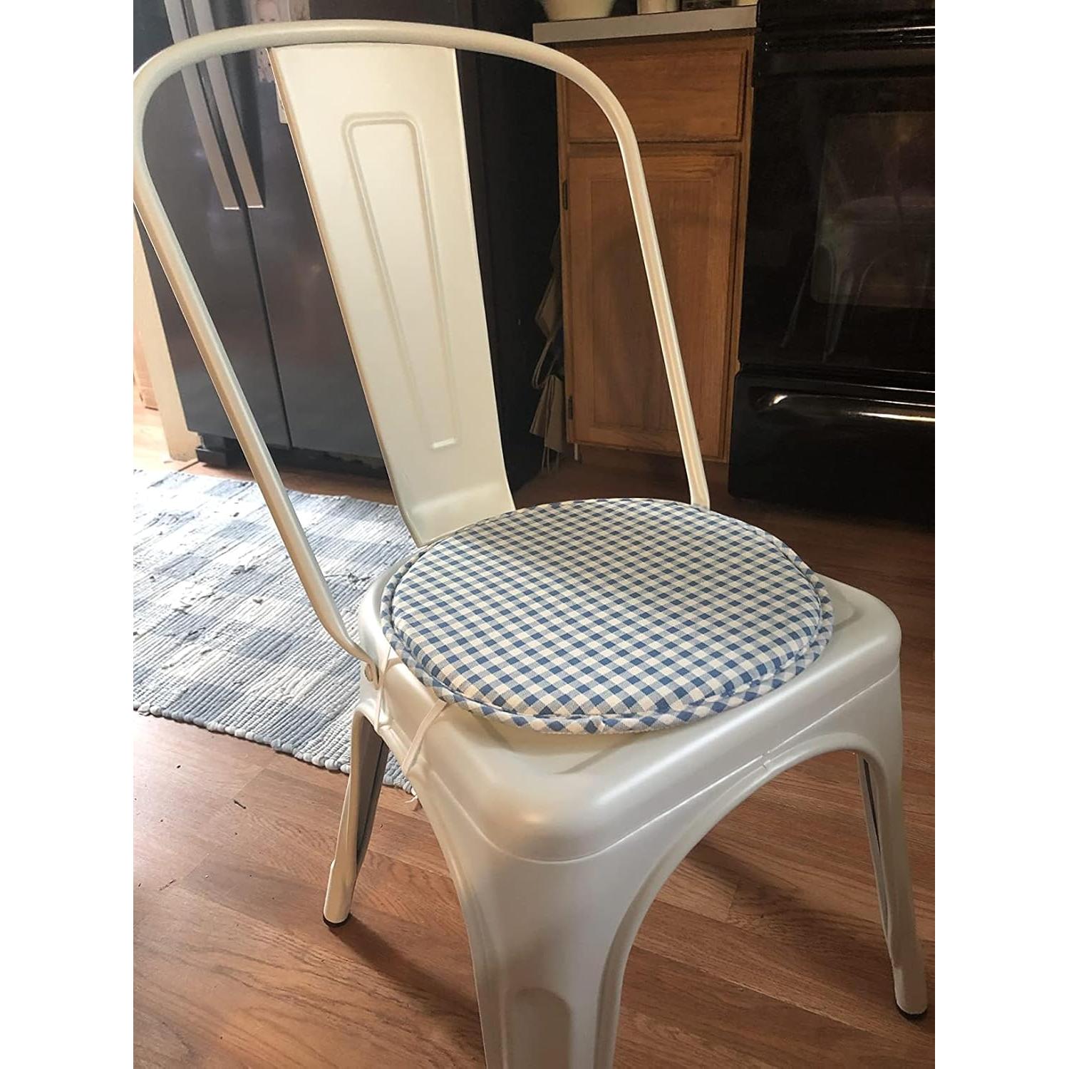 Cojines Redondos Antideslizantes Tiita 33 cm Rayas Azules - Paquete de 4