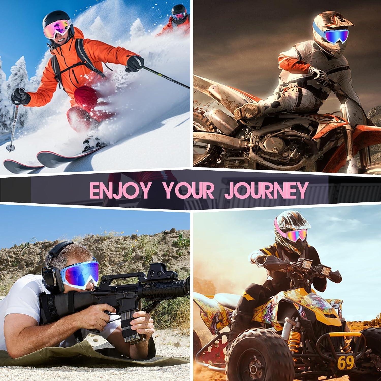 Gafas de Motocicleta Off-Road UV Antivaho Azul Lente Clara