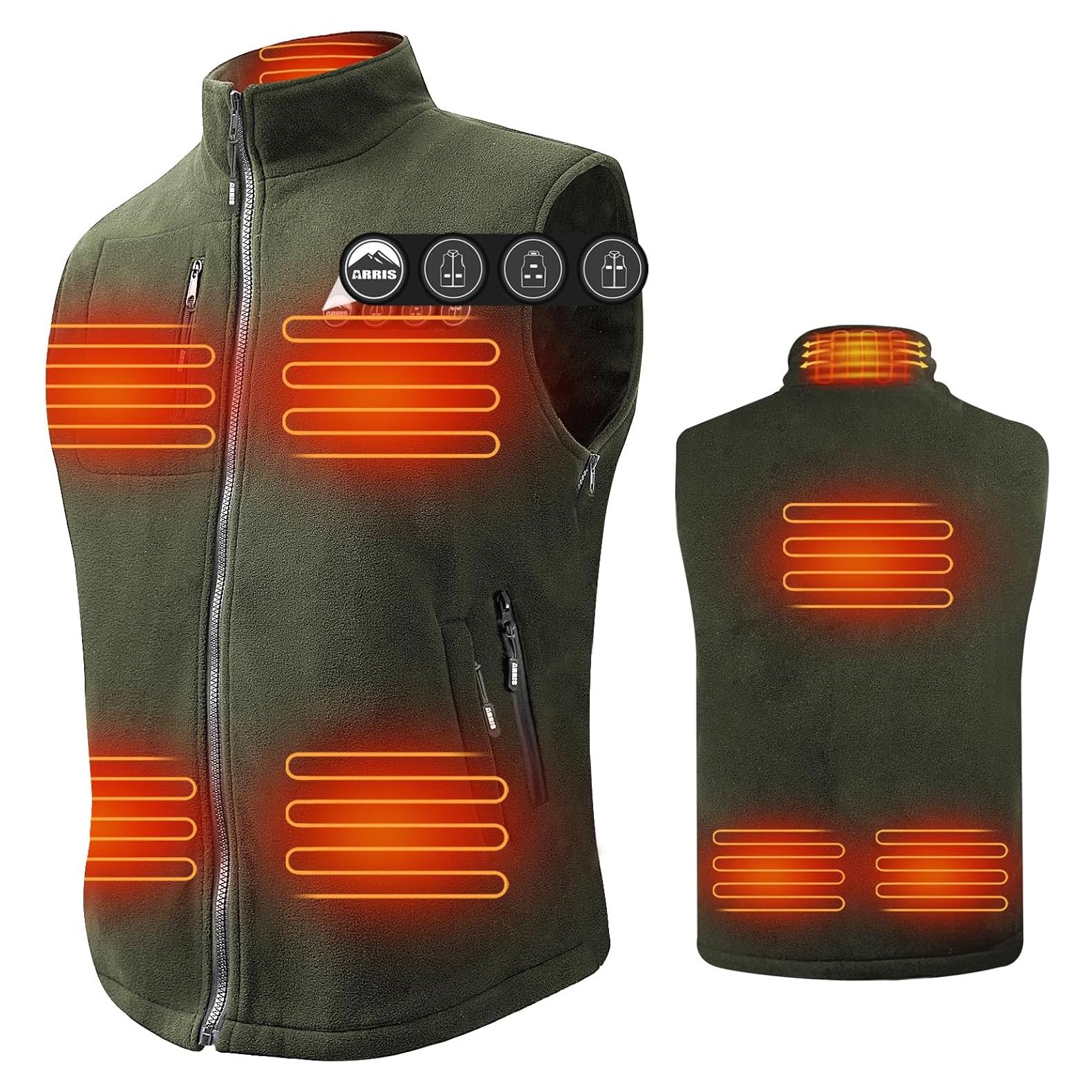 Chaleco Térmico ARRIS para Hombres Verde Ejército 8 Zonas Calor