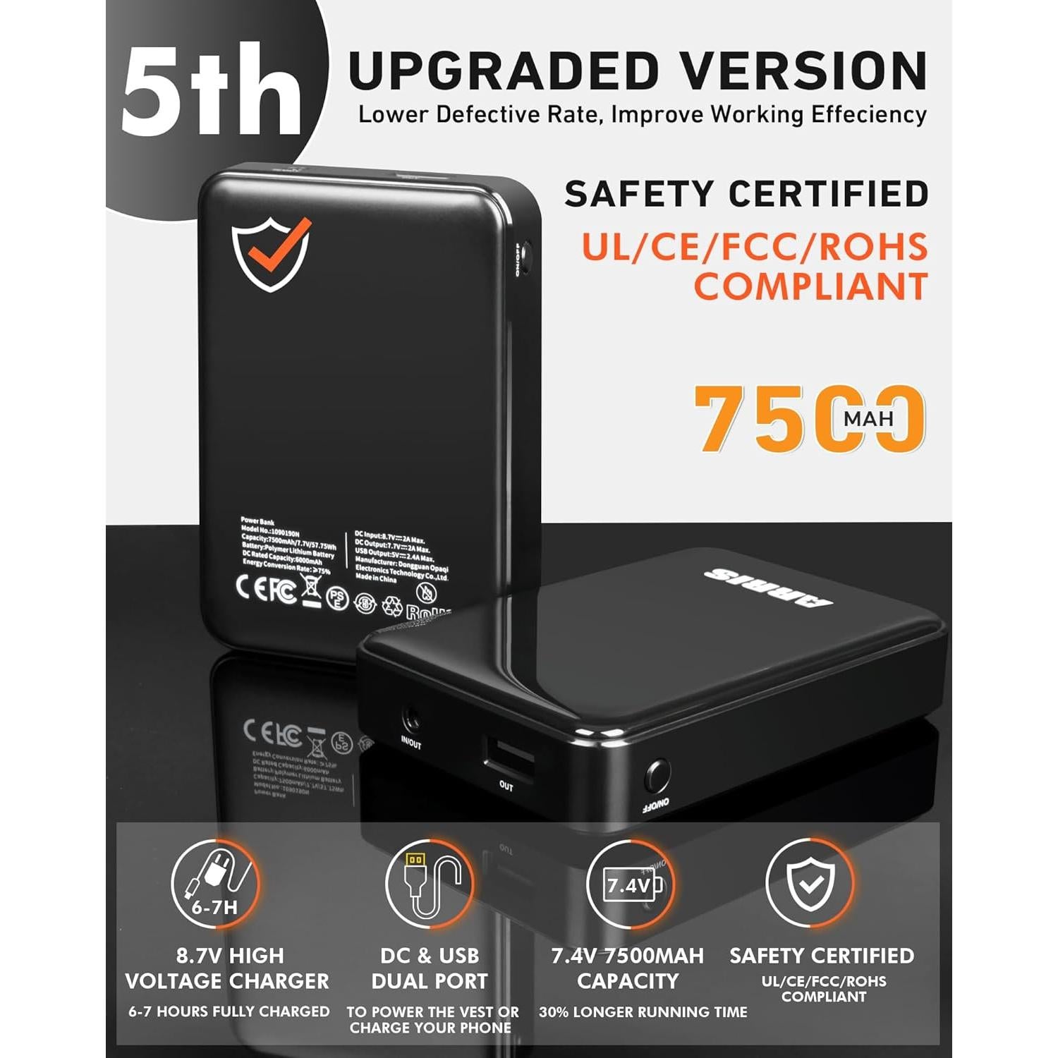 Chaleco Térmico ARRIS para Hombres Verde Ejército 8 Zonas Calor