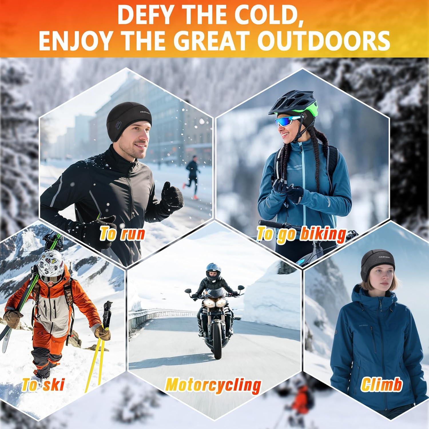 Gorro Térmico Invierno Hombre Forro Casco Antiviento Negro