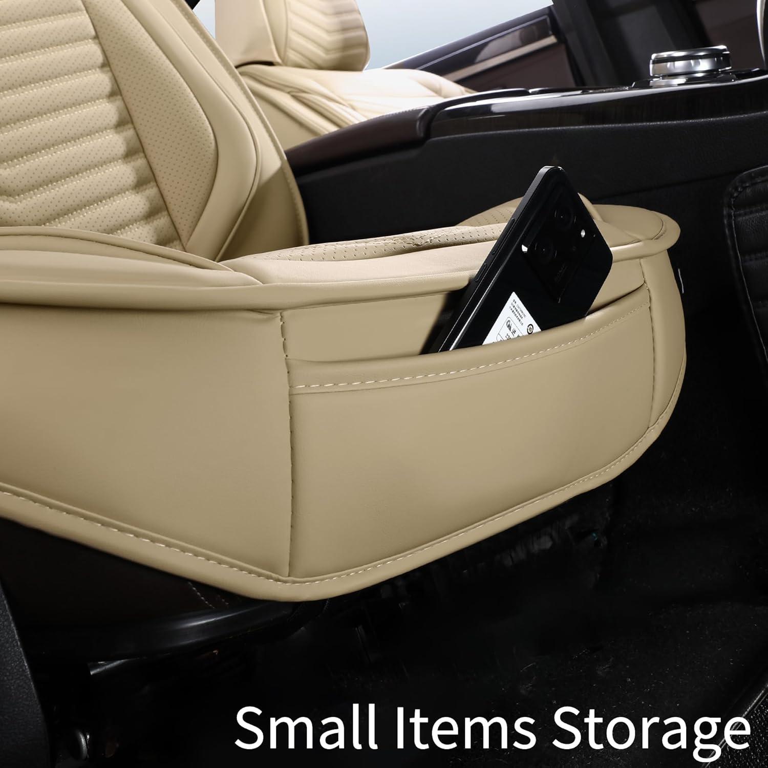 Fundas de Asiento de Coche HChengkikz Juego Completo Beige