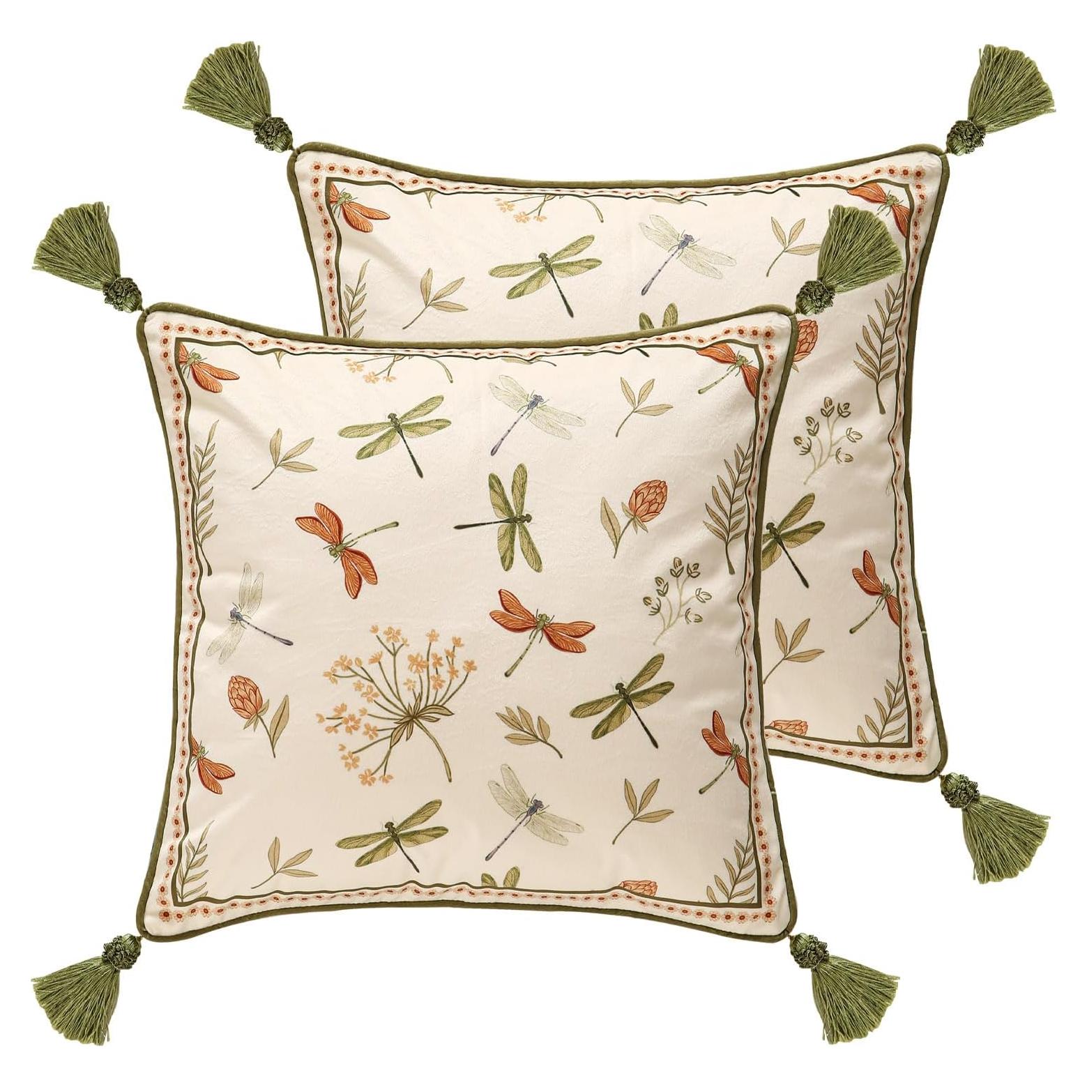 Funda de Cojín Cuadrada ISAENNE 45x45 cm Pack de 2 Verde