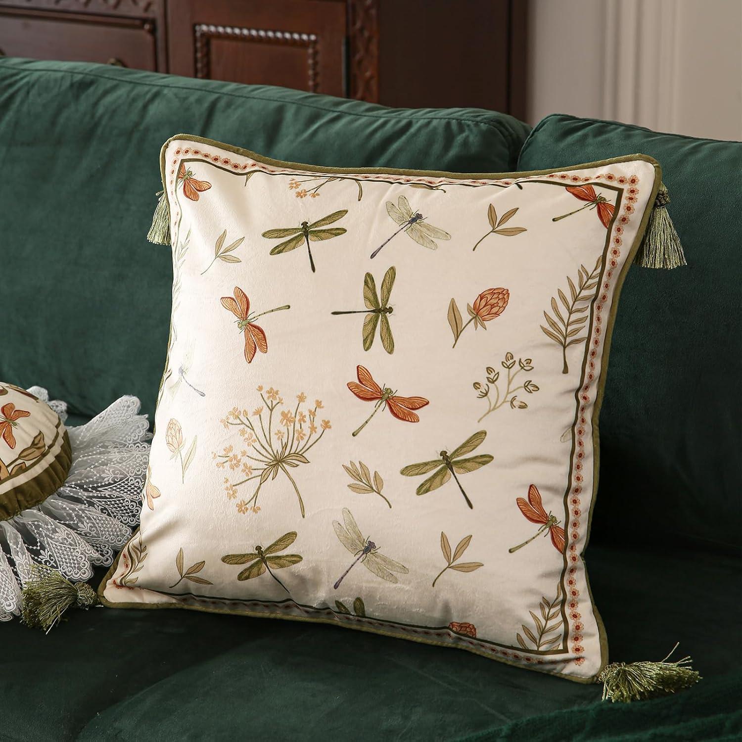 Funda de Cojín Cuadrada ISAENNE 45x45 cm Pack de 2 Verde