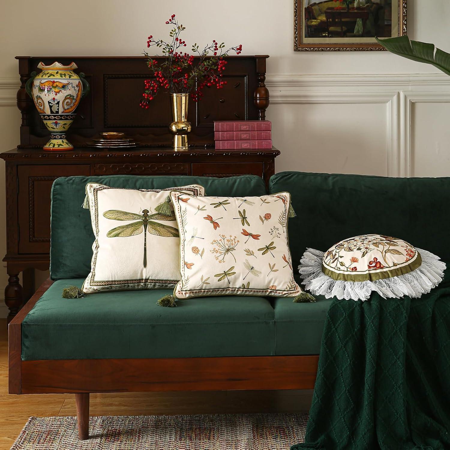 Funda de Cojín Cuadrada ISAENNE 45x45 cm Pack de 2 Verde