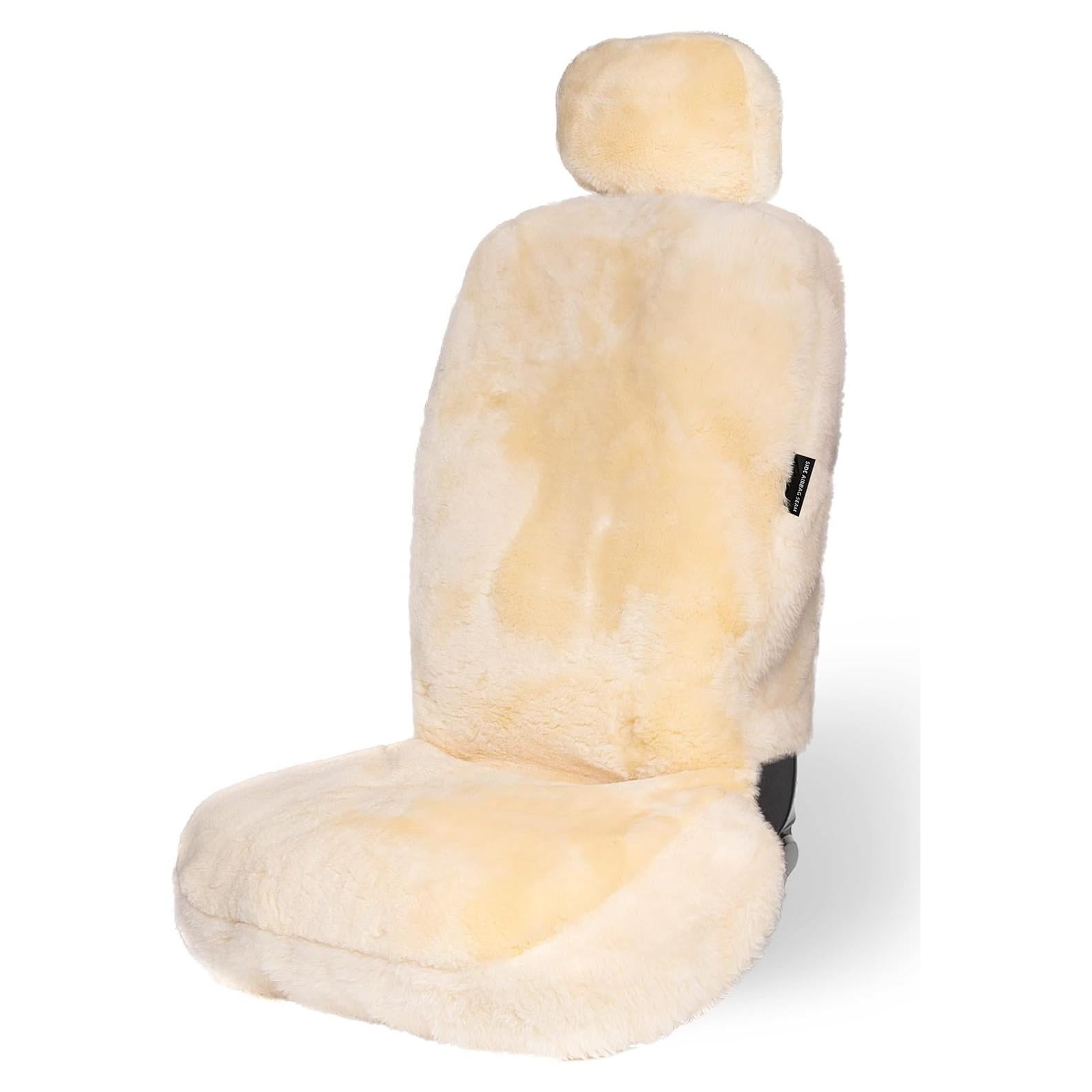 Cubiertas de Asiento de Piel de Oveja ZONETECH SEFUR Marfil