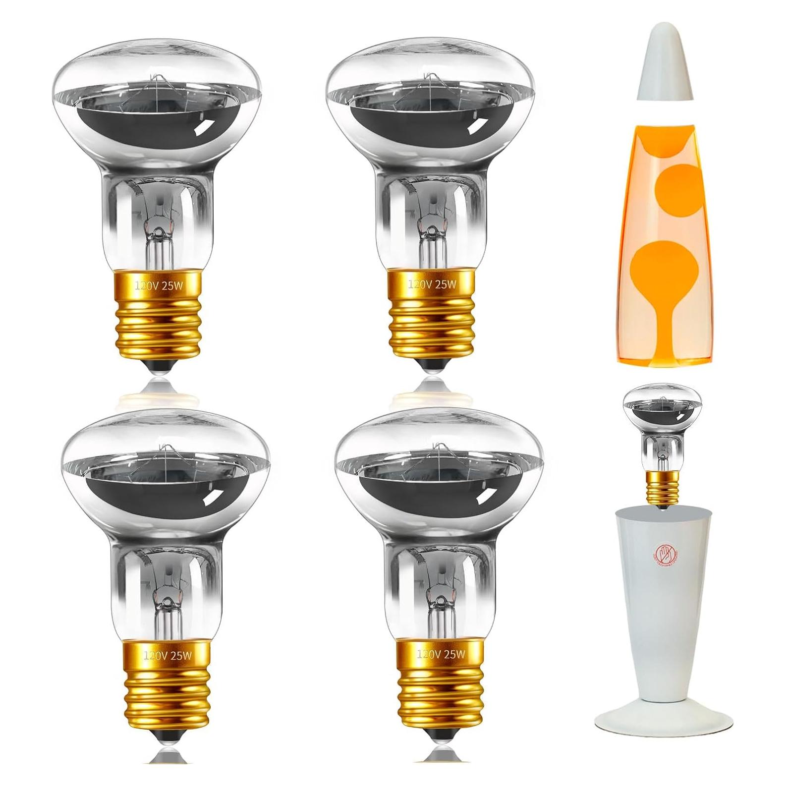 Bombillas de Lava 25W E17 Regulables 2700K - Paquete de 4