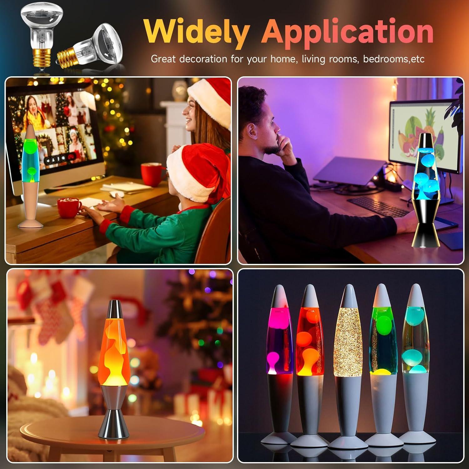 Bombillas de Lava 25W E17 Regulables 2700K - Paquete de 4