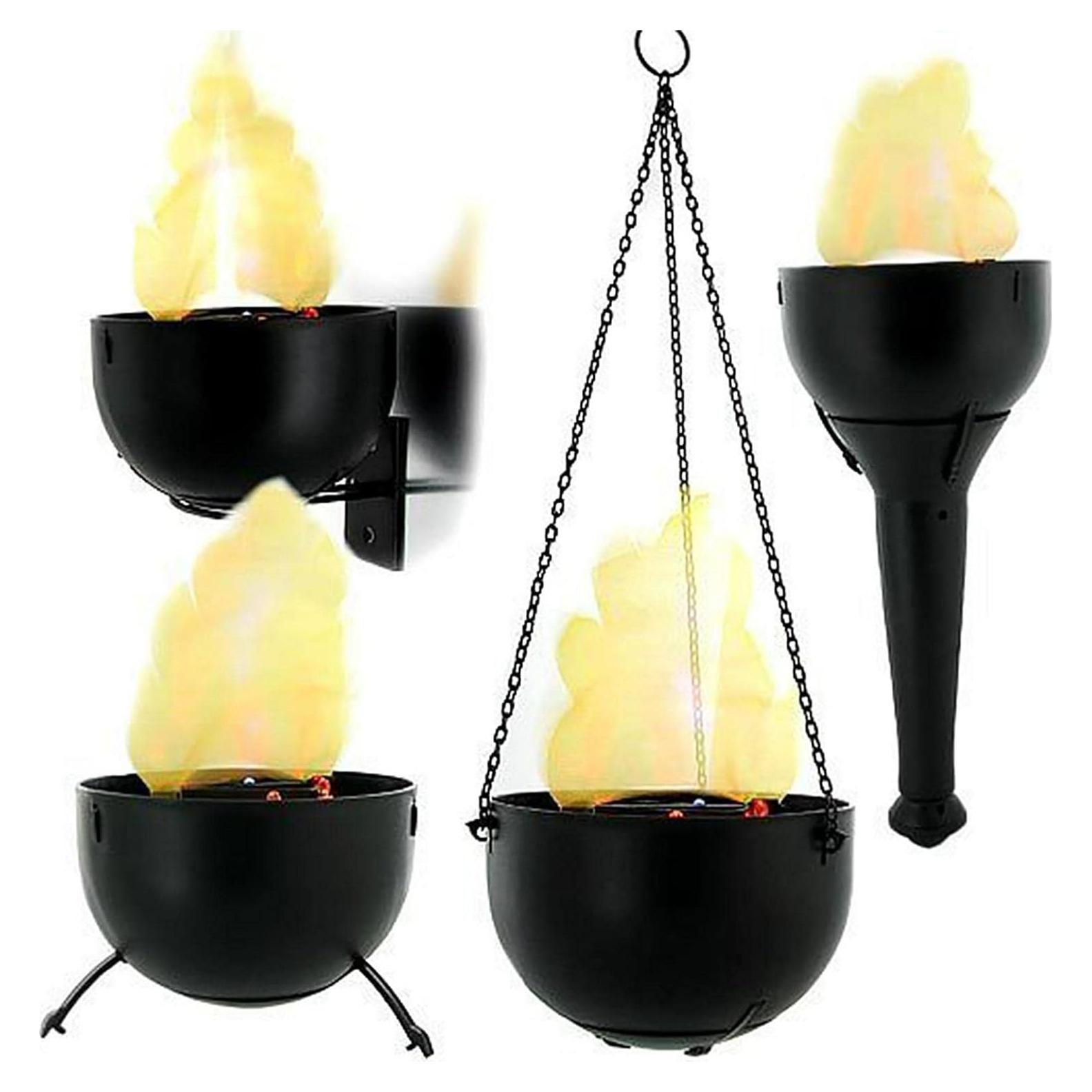 Lámpara de Llama 4 en 1 Faddare LED Efecto Realista Negro