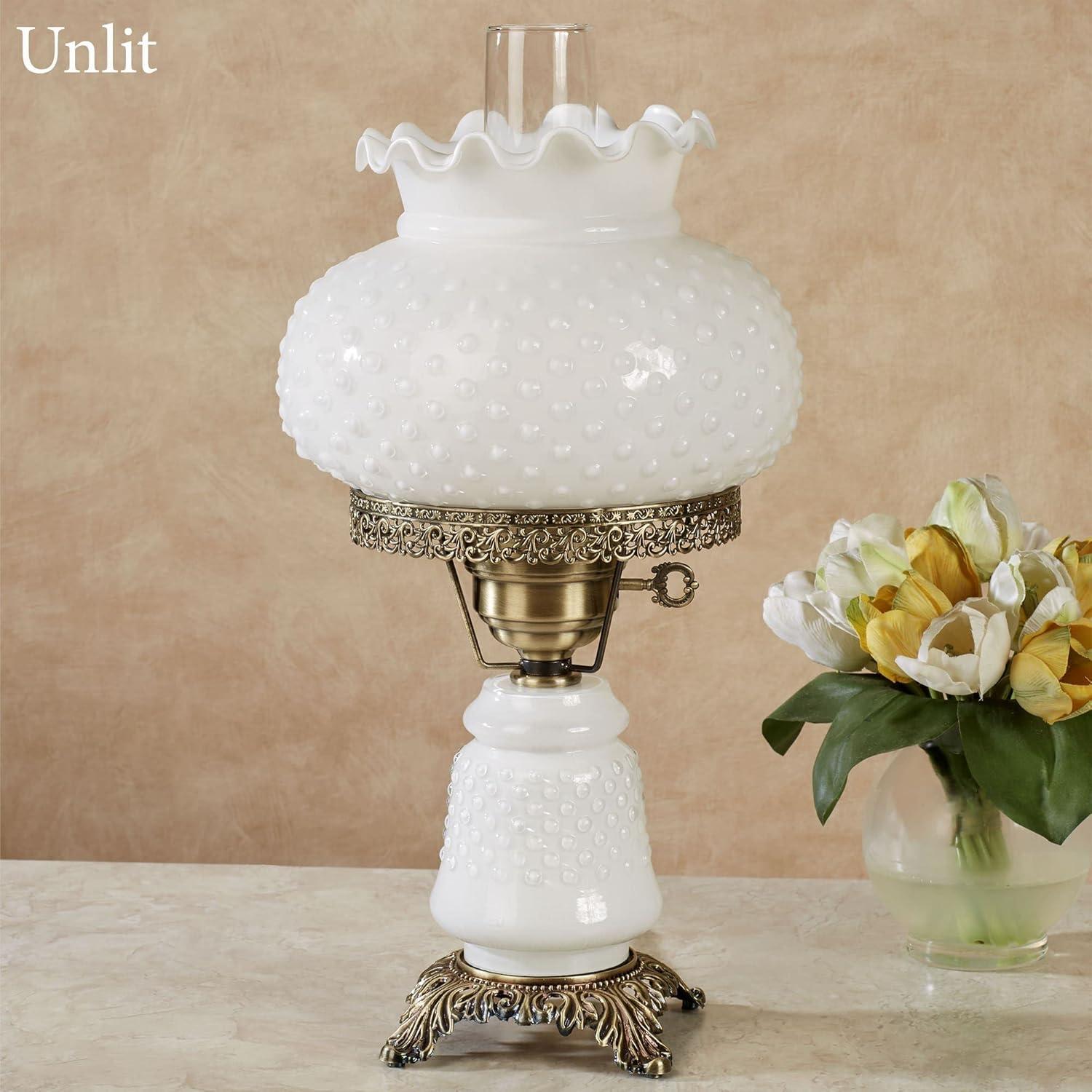 Lámpara de Mesa Victoriana Toque de Clase 52 cm Vidrio Blanco