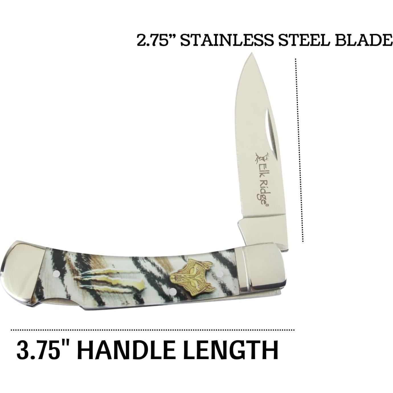 Cuchillo de bolsillo Elk Ridge ER-42451-AF, acero inoxidable 6.5 cm