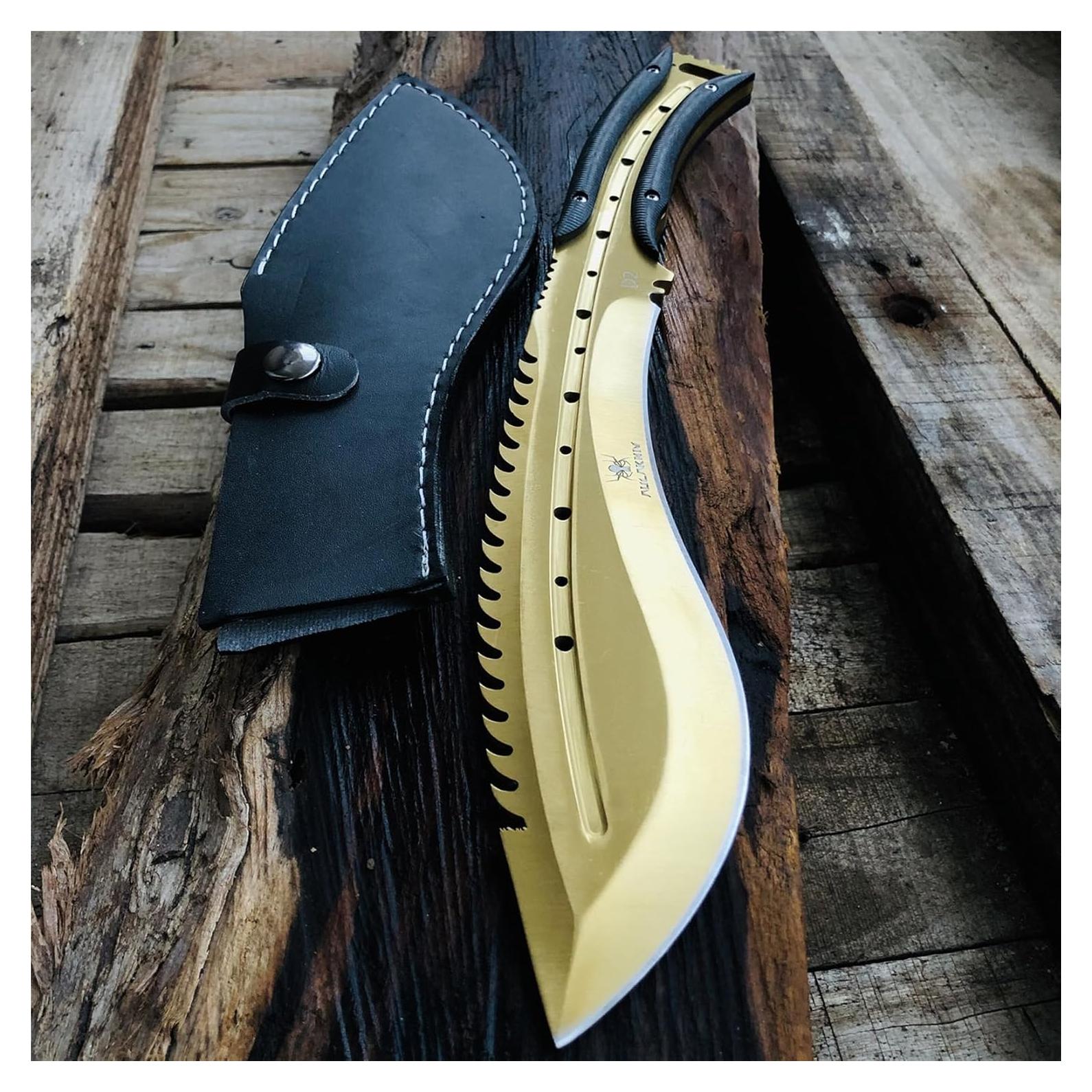 Cuchillo de Caza MADSABRE Kukri 34 cm Acero D2 Filo Serrado
