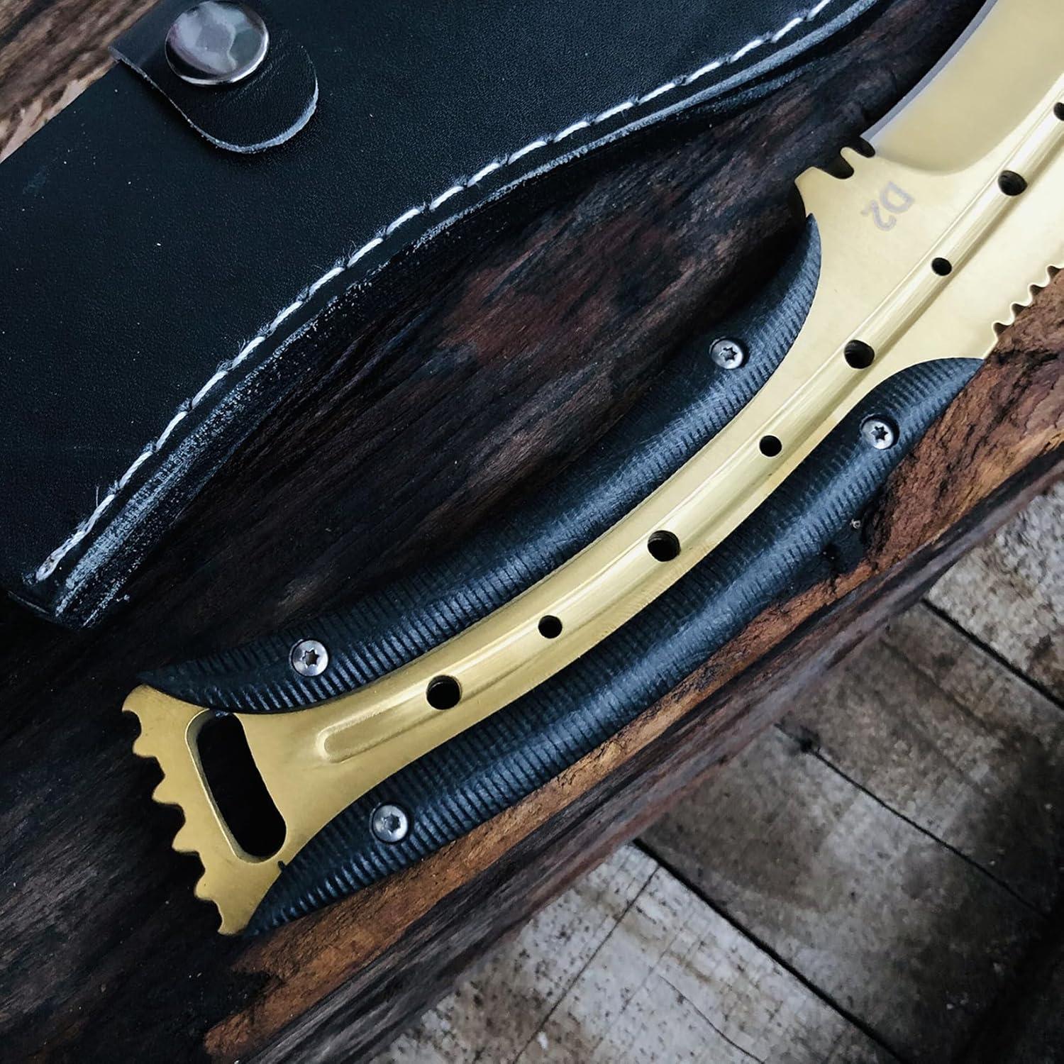 Cuchillo de Caza MADSABRE Kukri 34 cm Acero D2 Filo Serrado