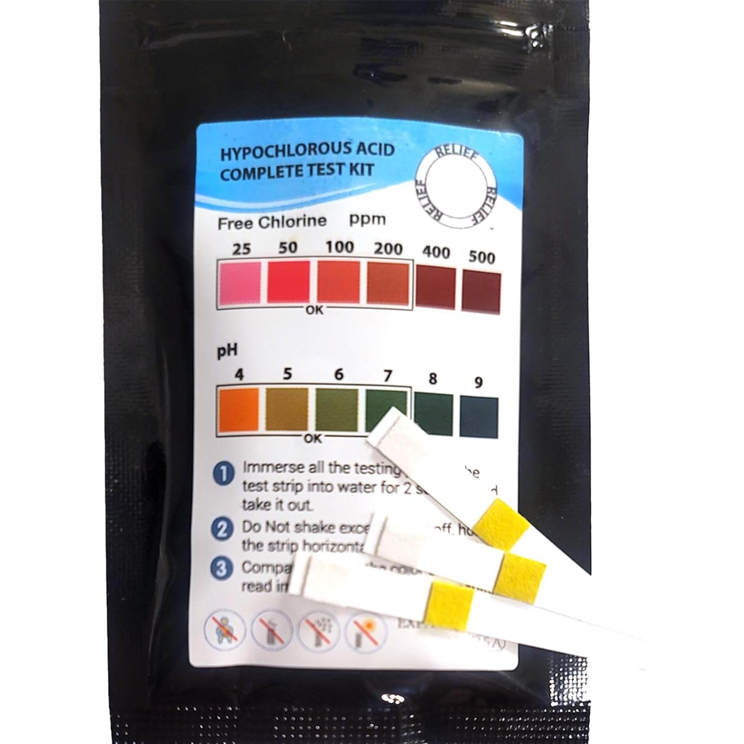 Tiras de Prueba de pH y Cloro Libre Relief - 25 Unidades