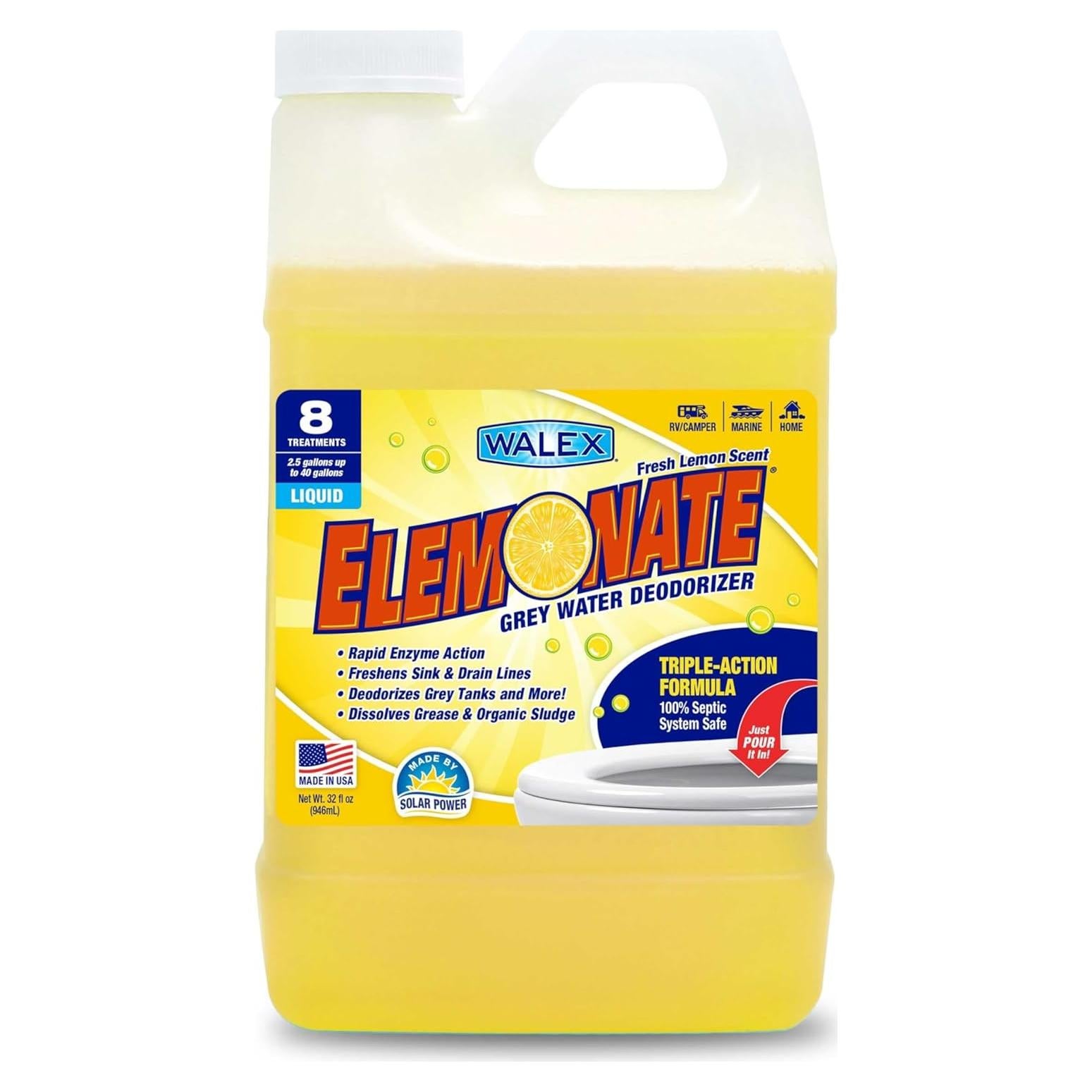 Desodorante Líquido Walex Elemonate 32oz para Agua Gris