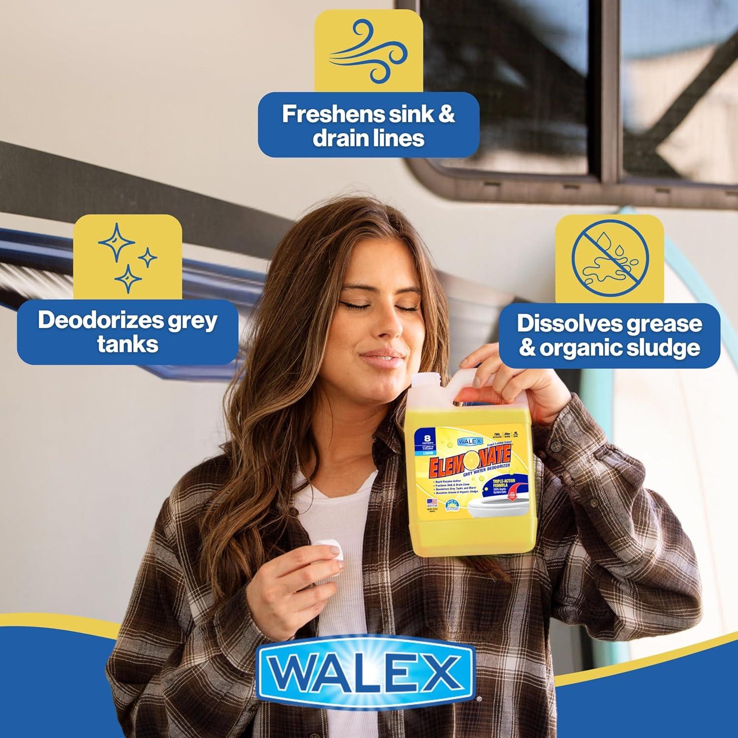 Desodorante Líquido Walex Elemonate 32oz para Agua Gris
